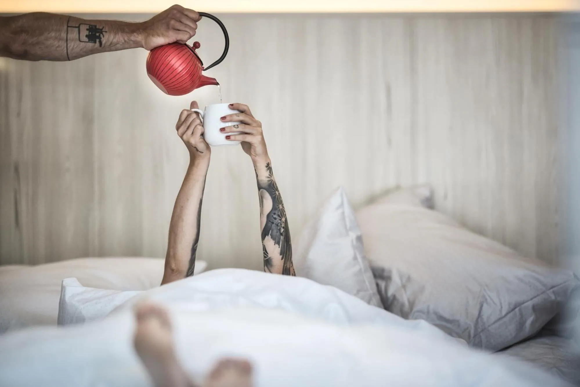 Bed in Hotel Die Arlbergerin - Design & Tiroler Gemütlichkeit