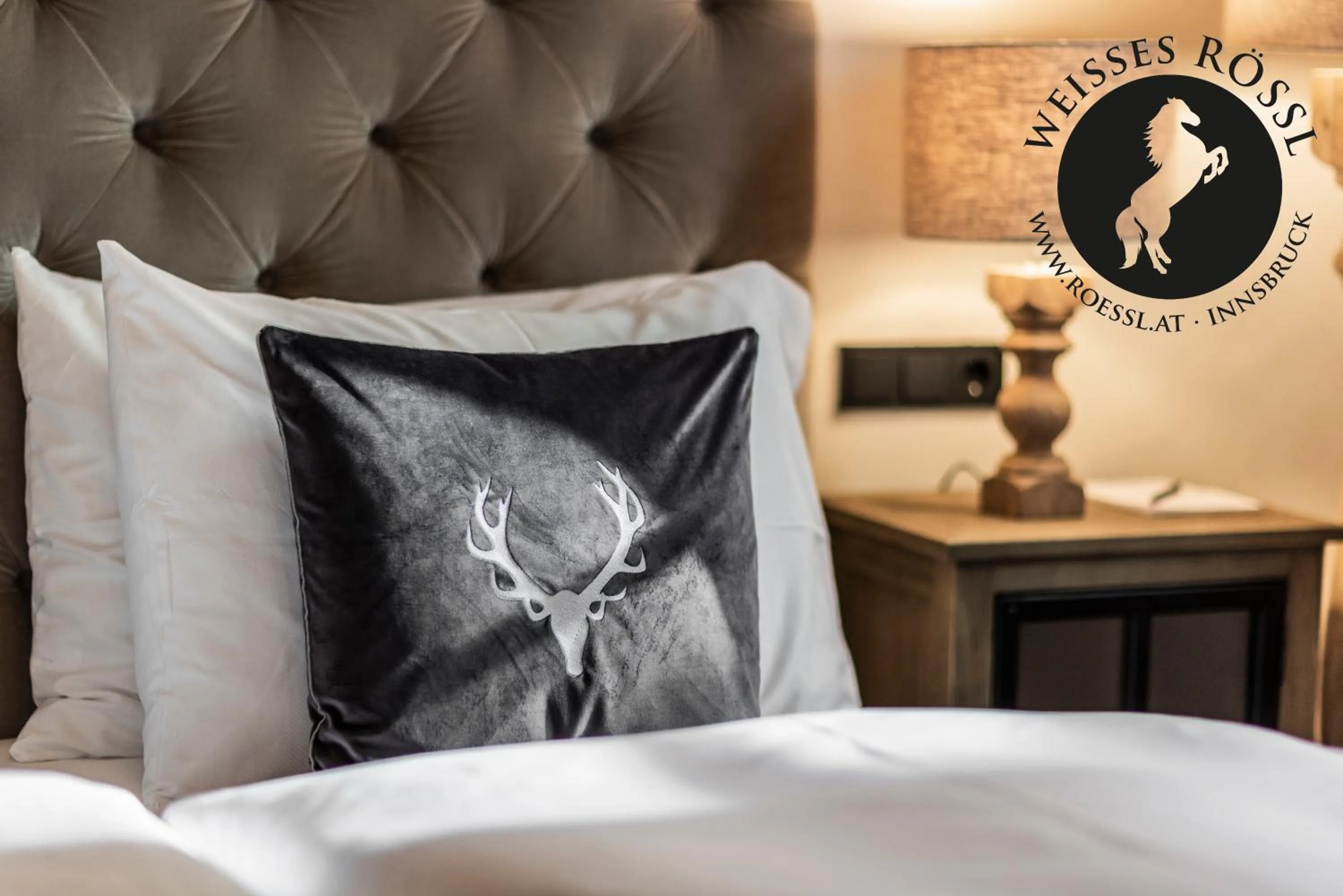 Decorative detail, Bed in Boutiquehotel Weisses Rössl