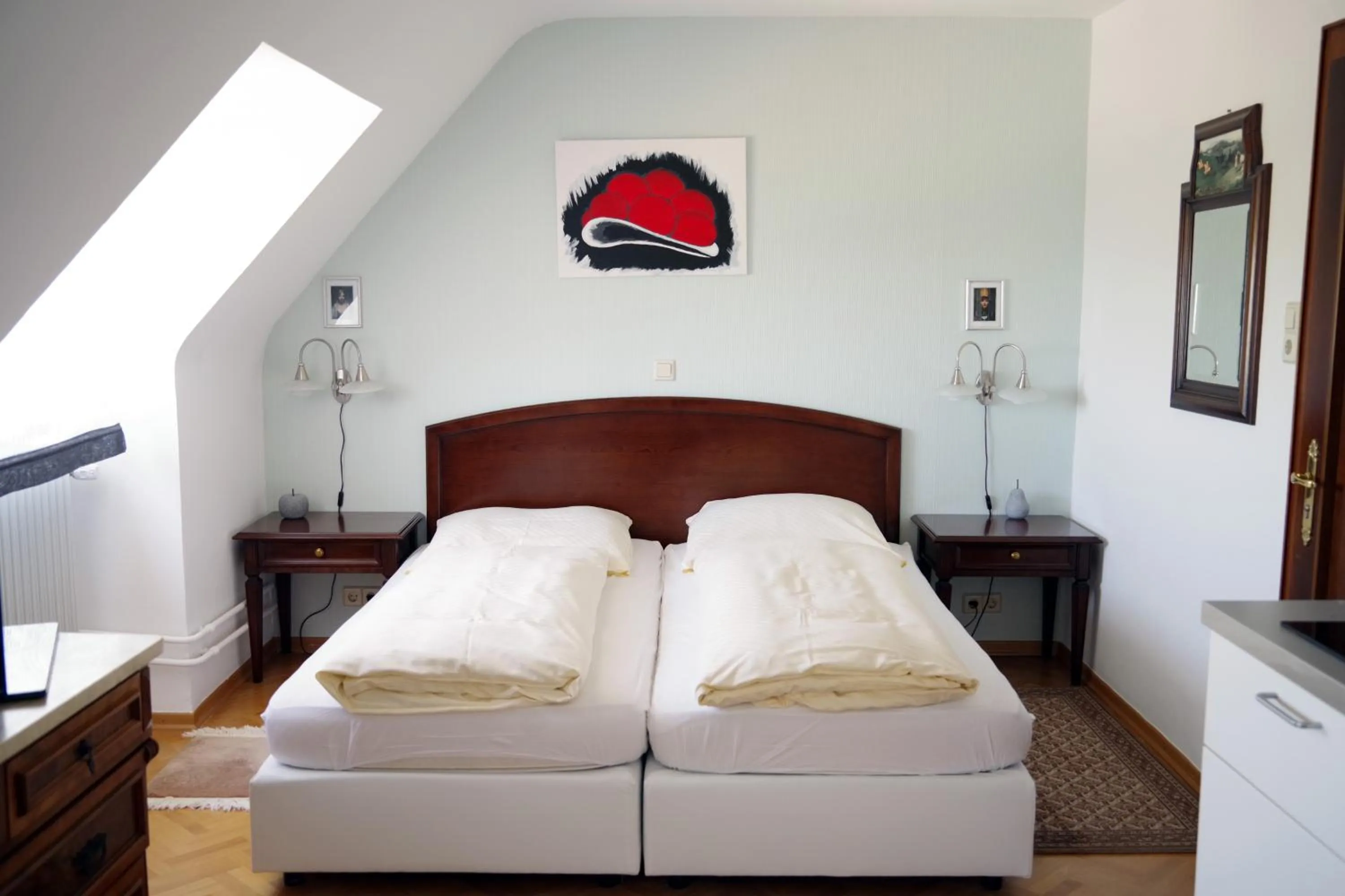 Bed in Apartment Haus Pflingsteck nahe Europa Park Rulantica