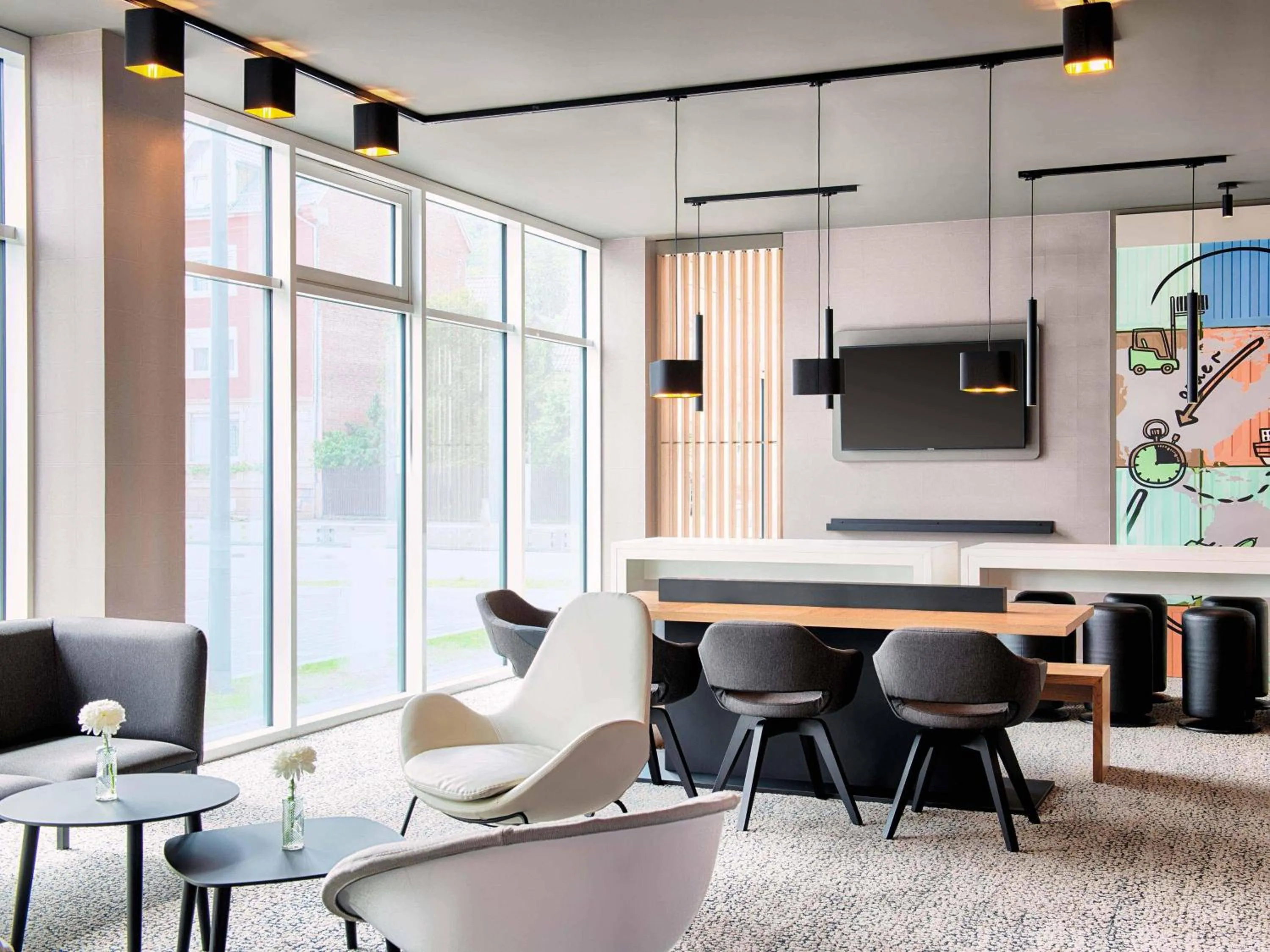 Lobby or reception in B&B Hotel Stuttgart-Neckarhafen