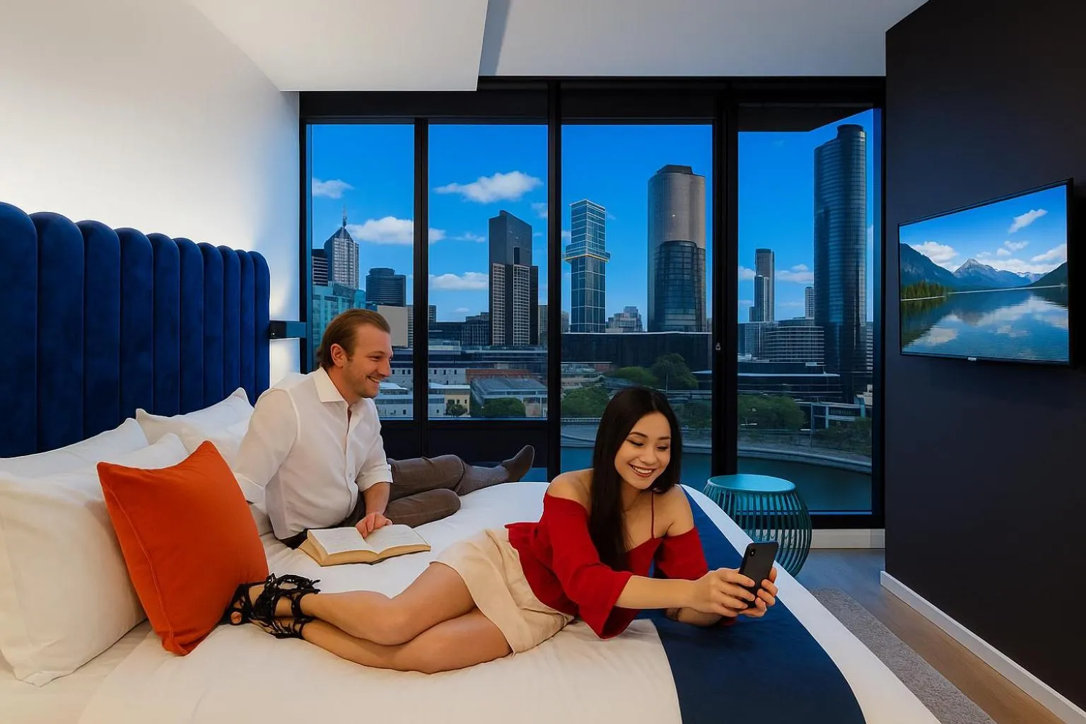 Bed in Aura on Flinders Serviced Apartments