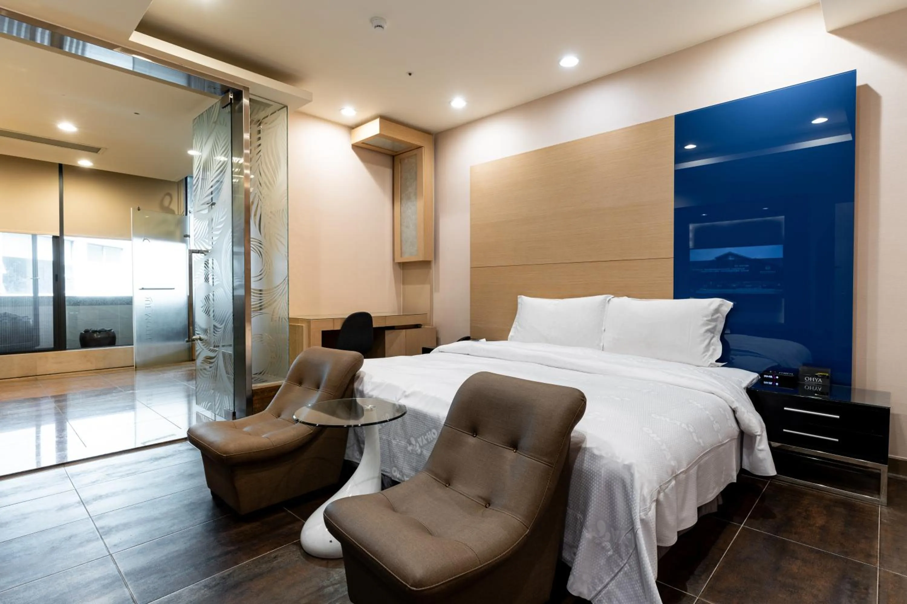 Bed in OHYA Chain Boutique Motel-Linkou