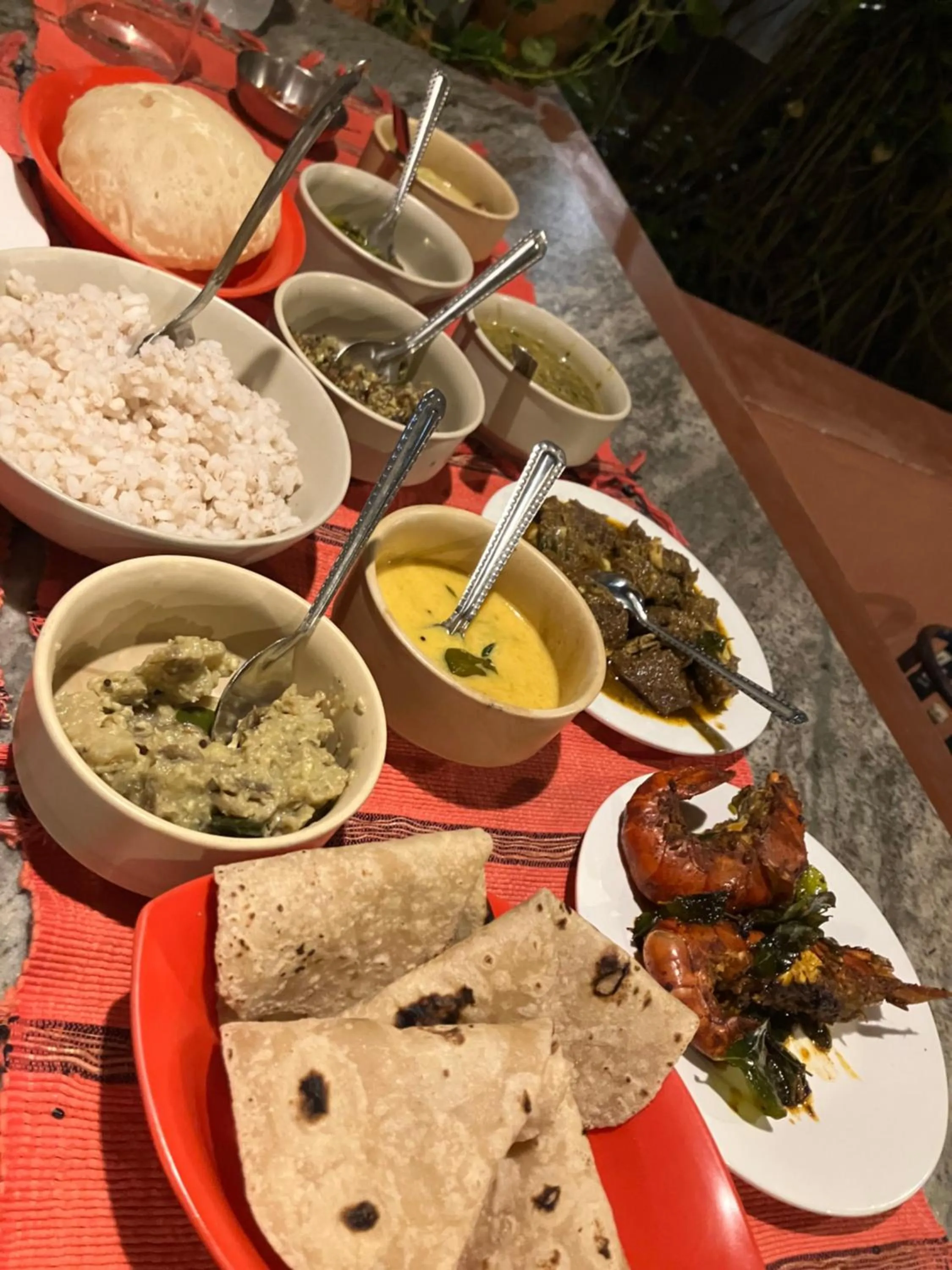 Dinner in Mandaram villas