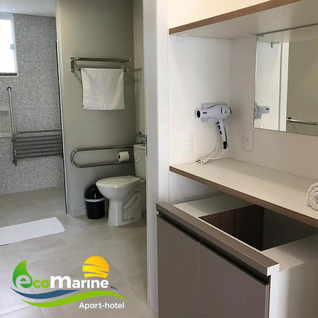 Bathroom in Ecomarine Apart-hotel 800 m Beto Carrero