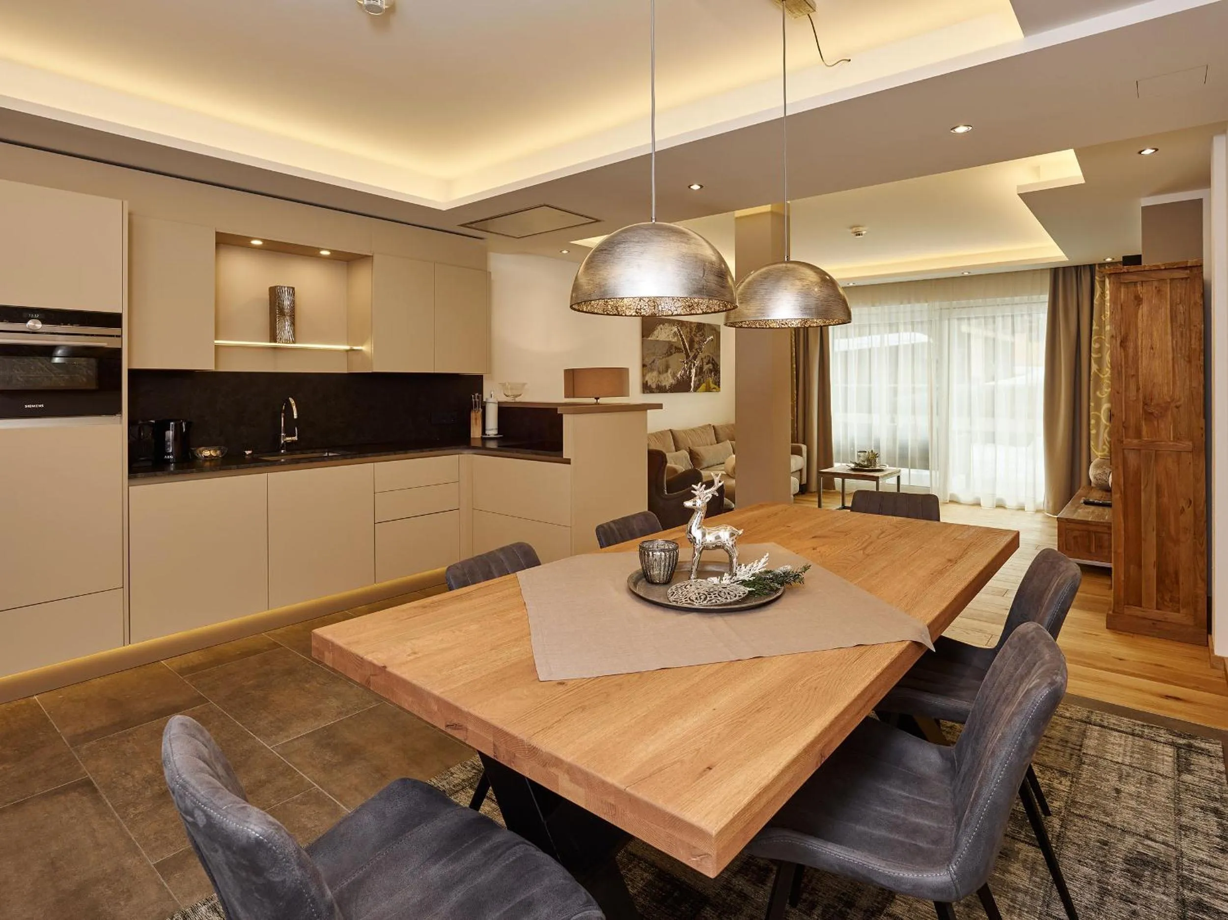 Kitchen or kitchenette in A-VITA Viktoria & A-VITA living luxury apartments
