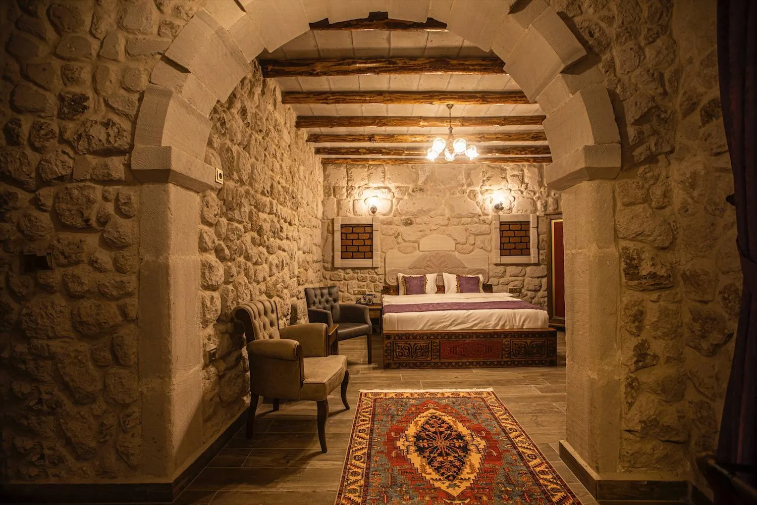 Bed in Ada Cave Suites