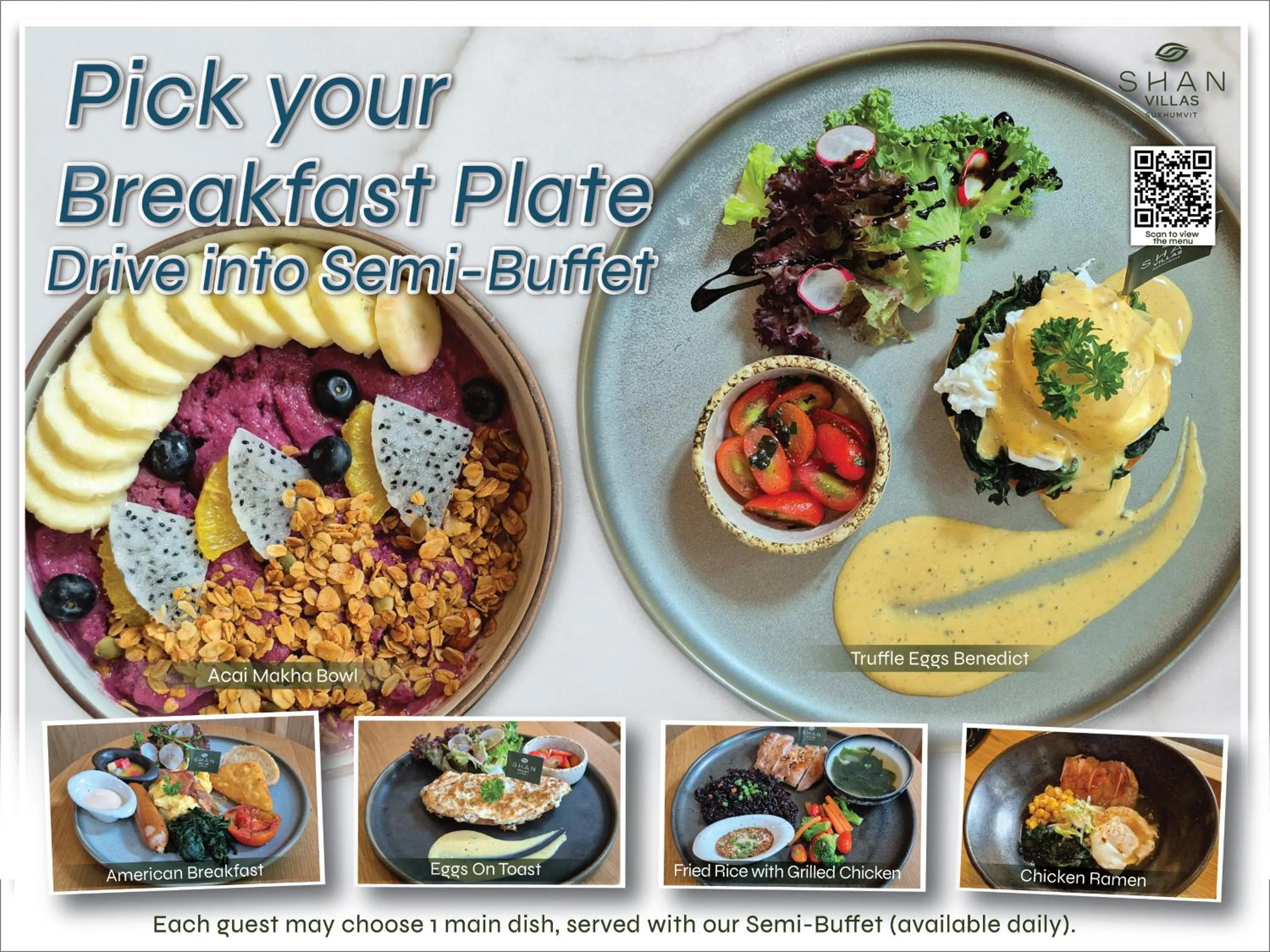 Food and drinks in SHAN Villas Sukhumvit ฌานวิลล่า สุขุมวิท