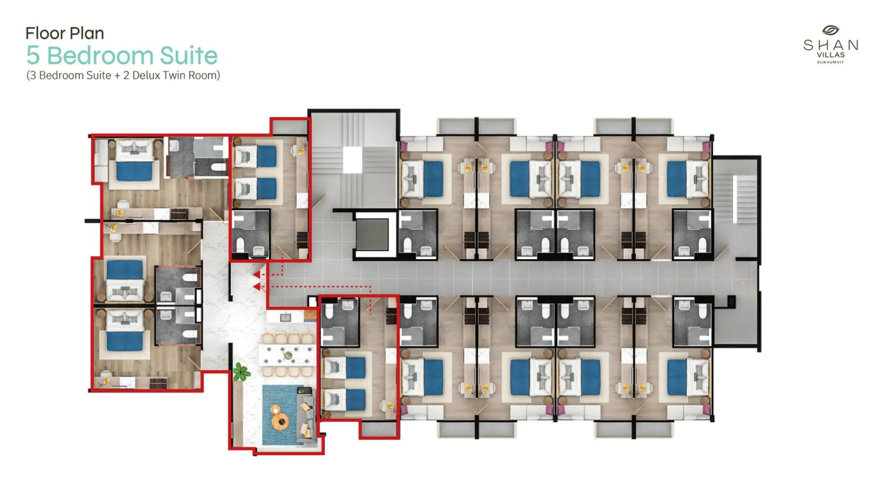 Floor plan in SHAN Villas Sukhumvit ฌานวิลล่า สุขุมวิท