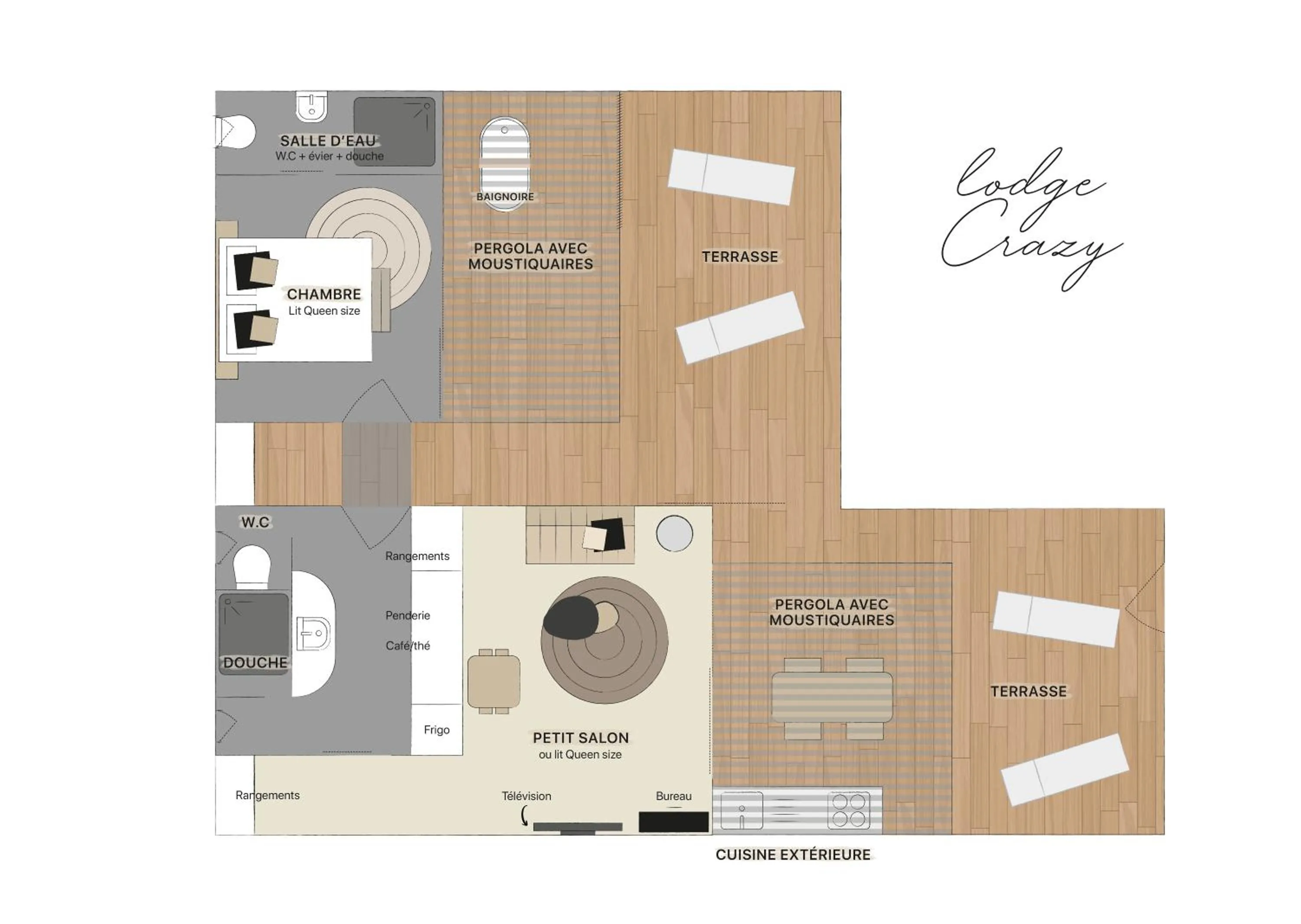 Photo of the whole room in Lodges de Camargue