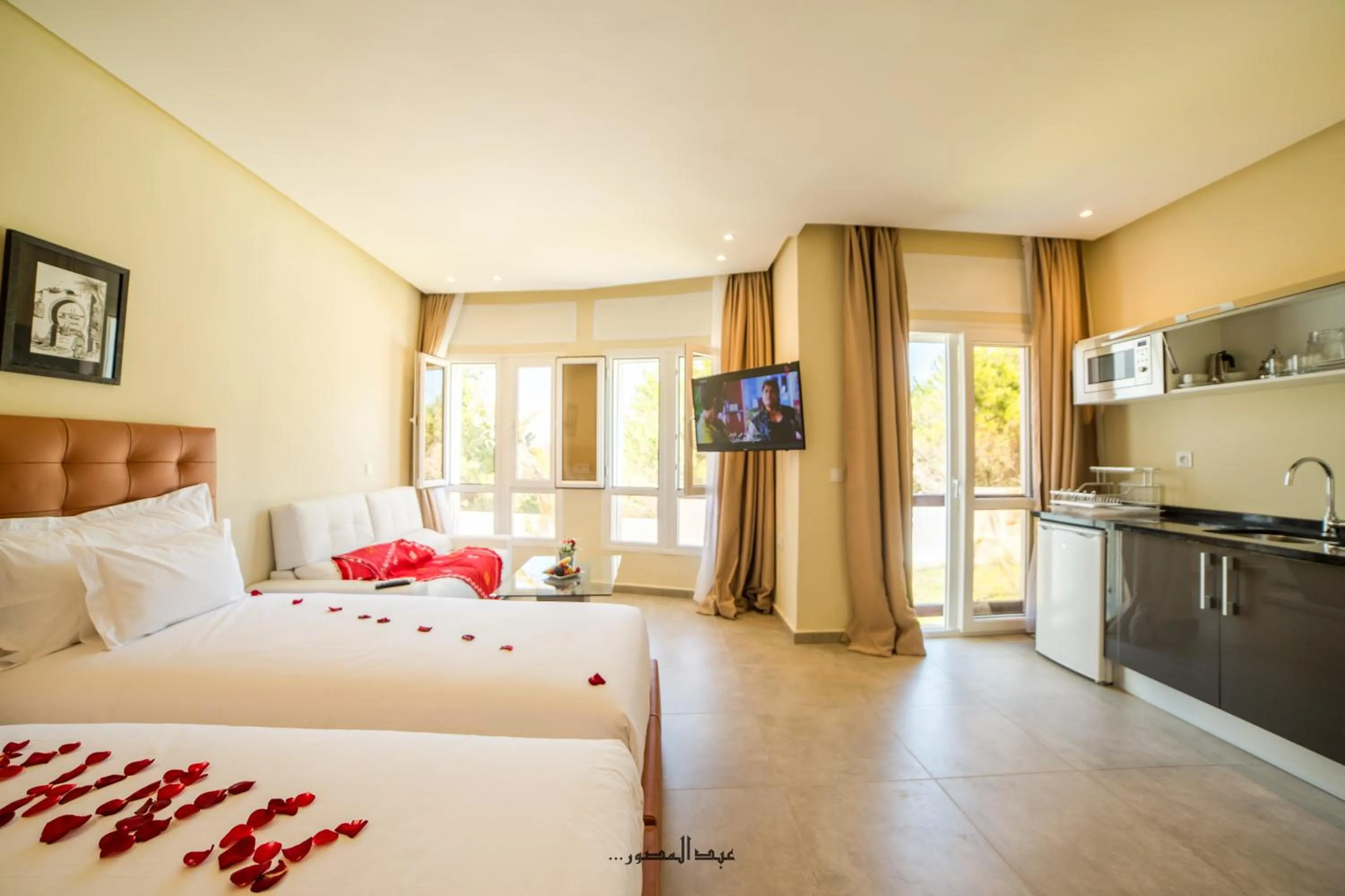 Kitchen or kitchenette, Bed in Mnar Park aqua park