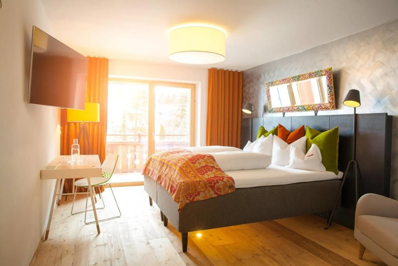 Bed in Raffl's Tyrol Hotel