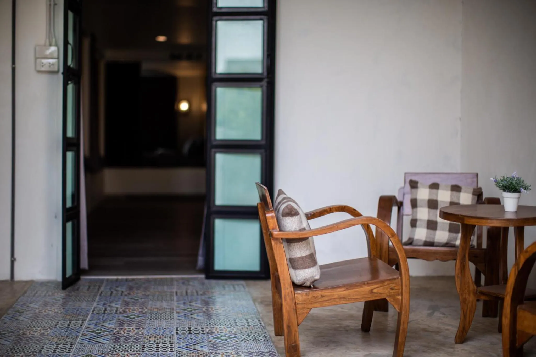 Living room in My Way Hostel Chiang Mai