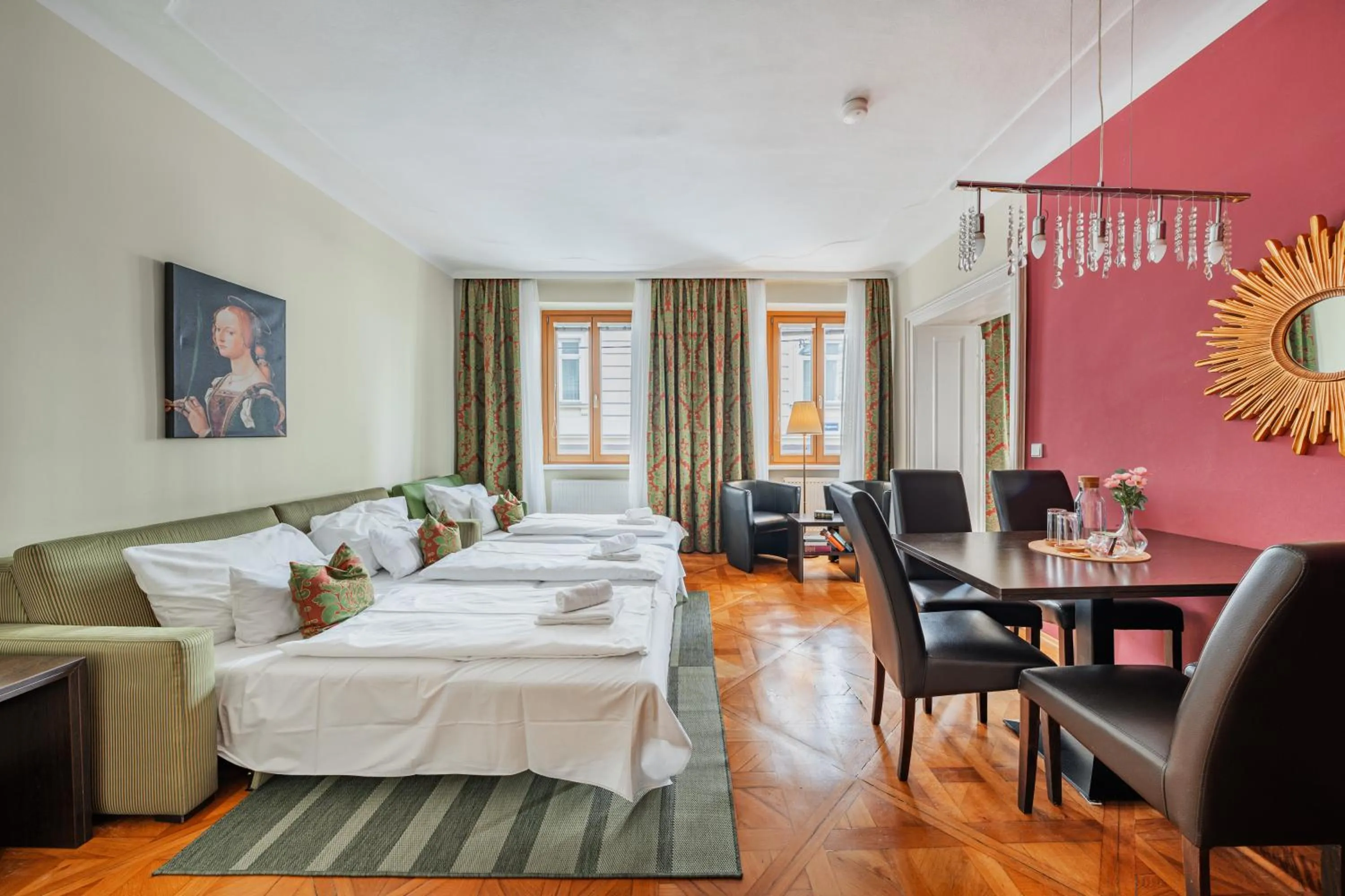 Living room, Bed in Serviced Apartments Josefstadt City