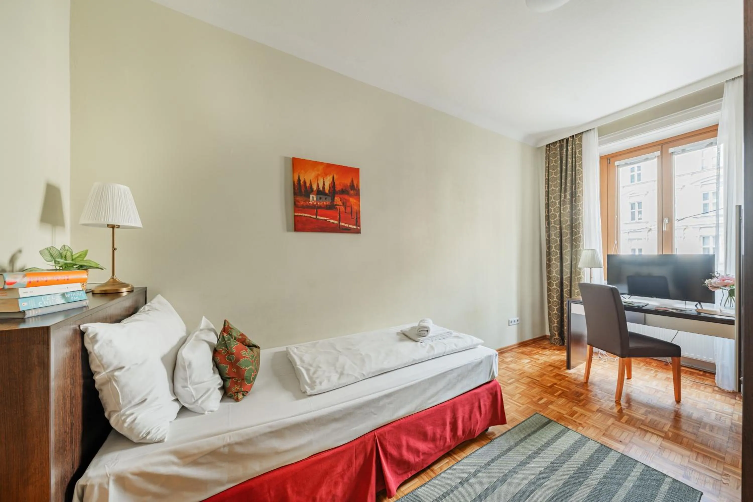 Living room, Bed in Serviced Apartments Josefstadt City