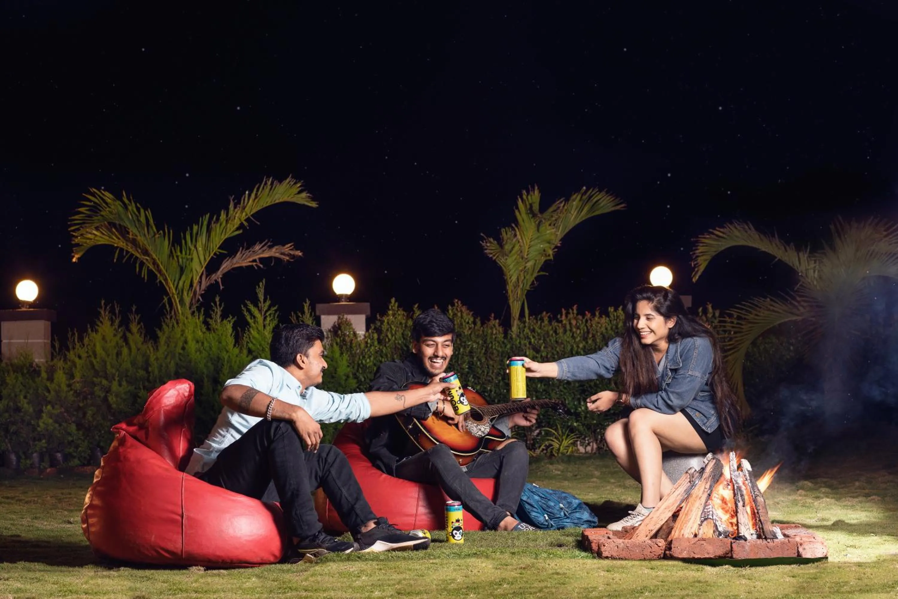 People in Blizzard Resort