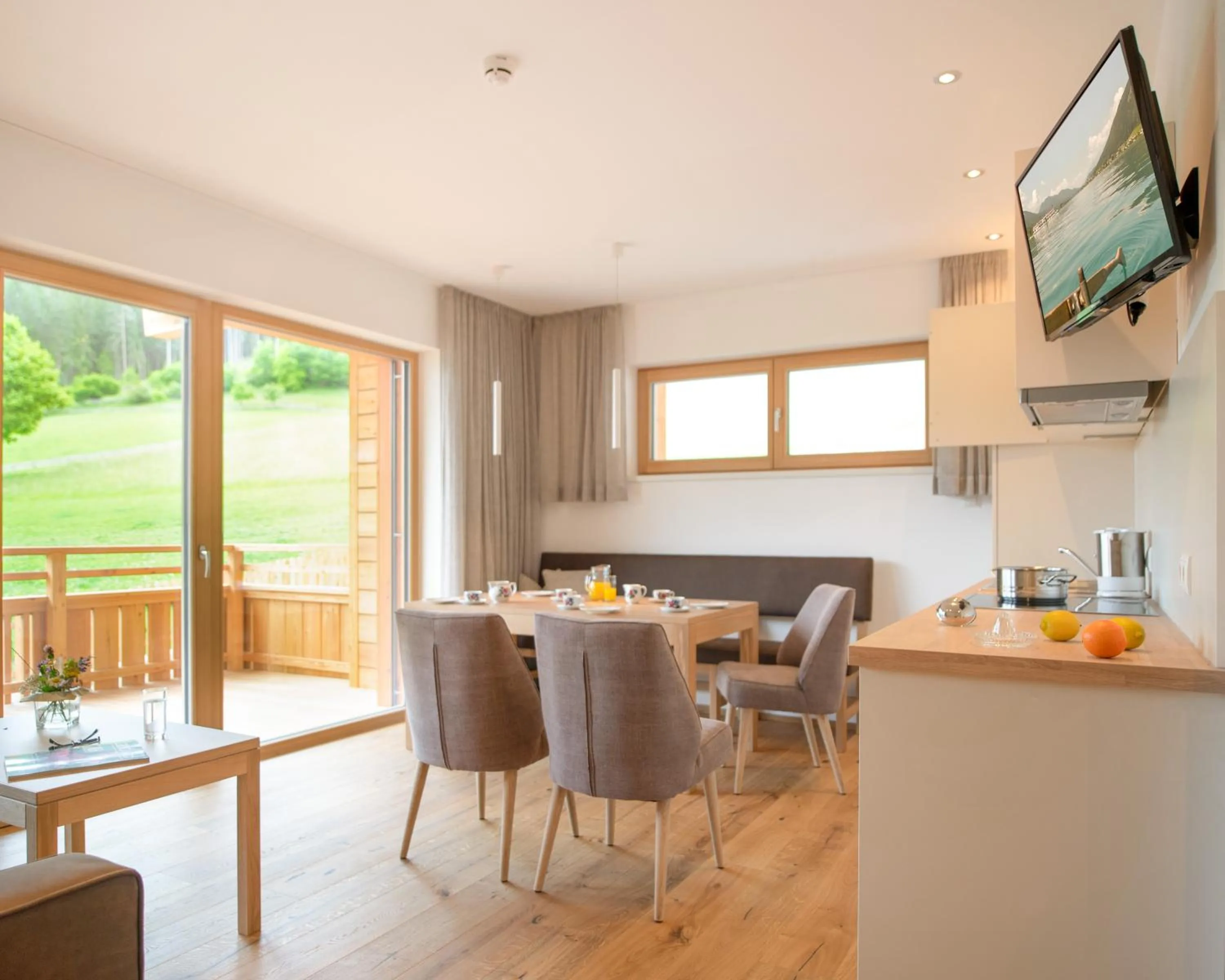 Kitchen or kitchenette in Ferienhof Neusacher Moser