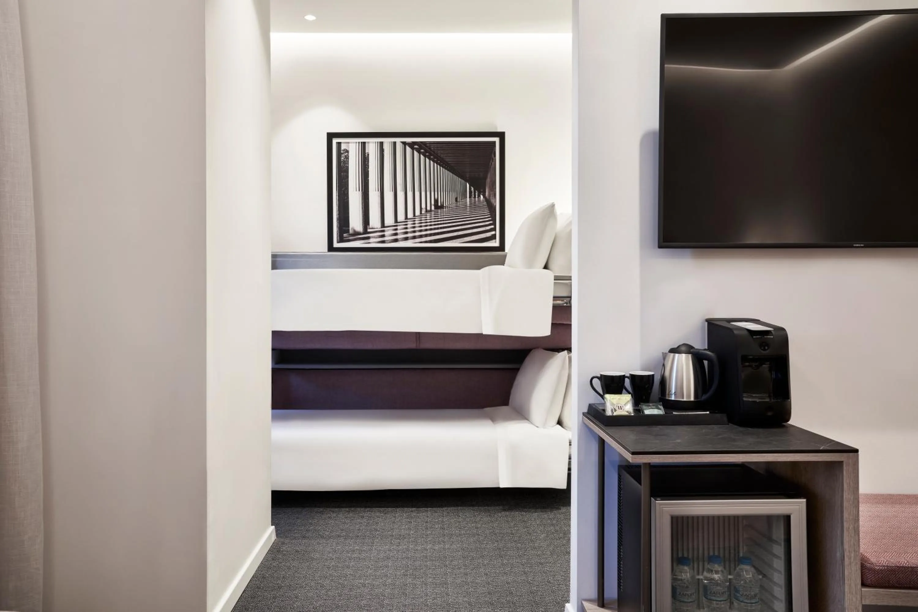 TV and multimedia, Bed in NLH MONASTIRAKI - Neighborhood Lifestyle Hotels