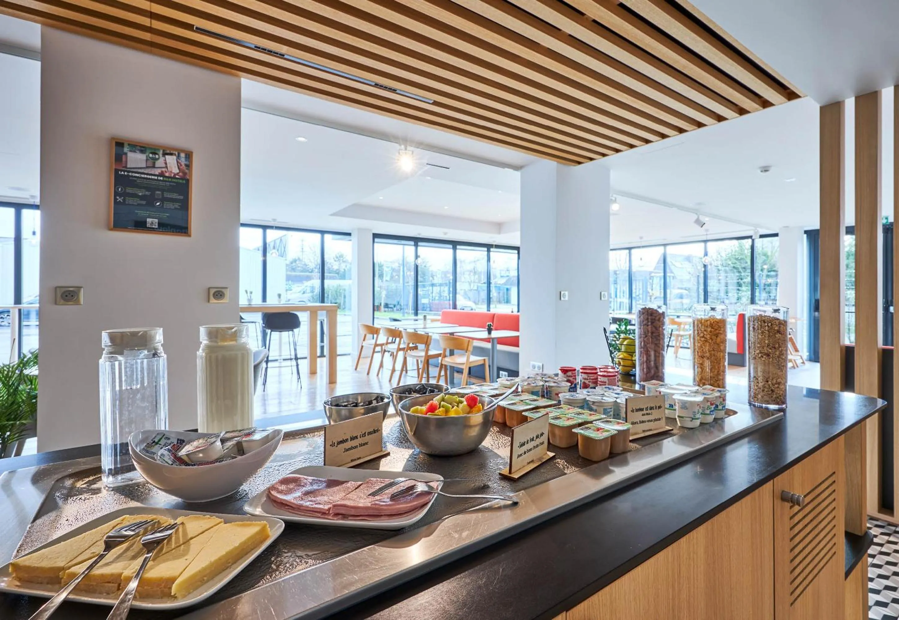 Buffet breakfast in B&B HOTEL Deauville-Touques