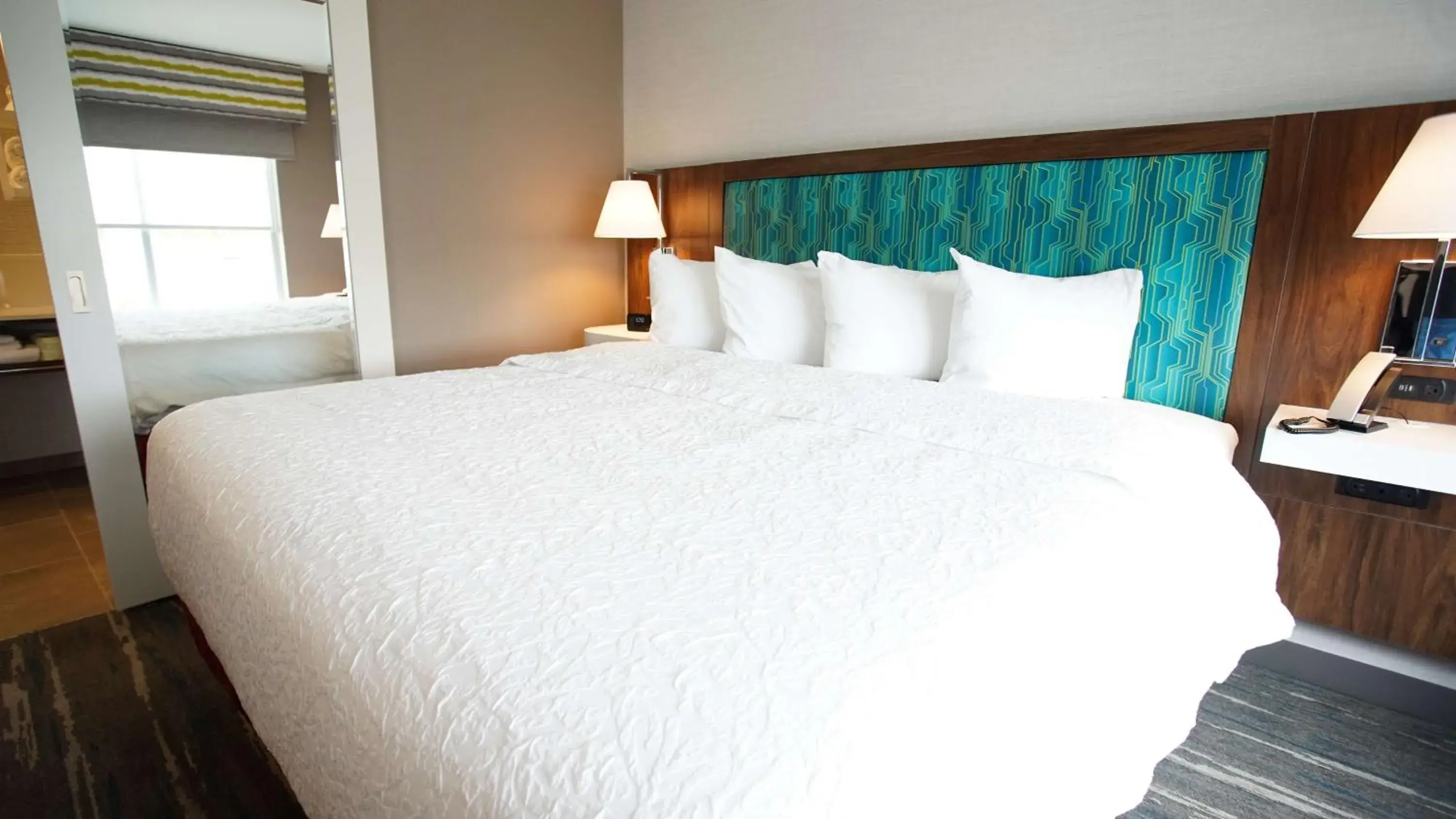 King Suite with Roll-In Shower - Mobility and Hearing Access/Non-Smoking in Hampton Inn & Suites St Clairsville, Oh King Suite with Roll-In Shower - Mobility and Hearing Access/Non-Smoking in Hampton Inn & Suites St Clairsville, Oh