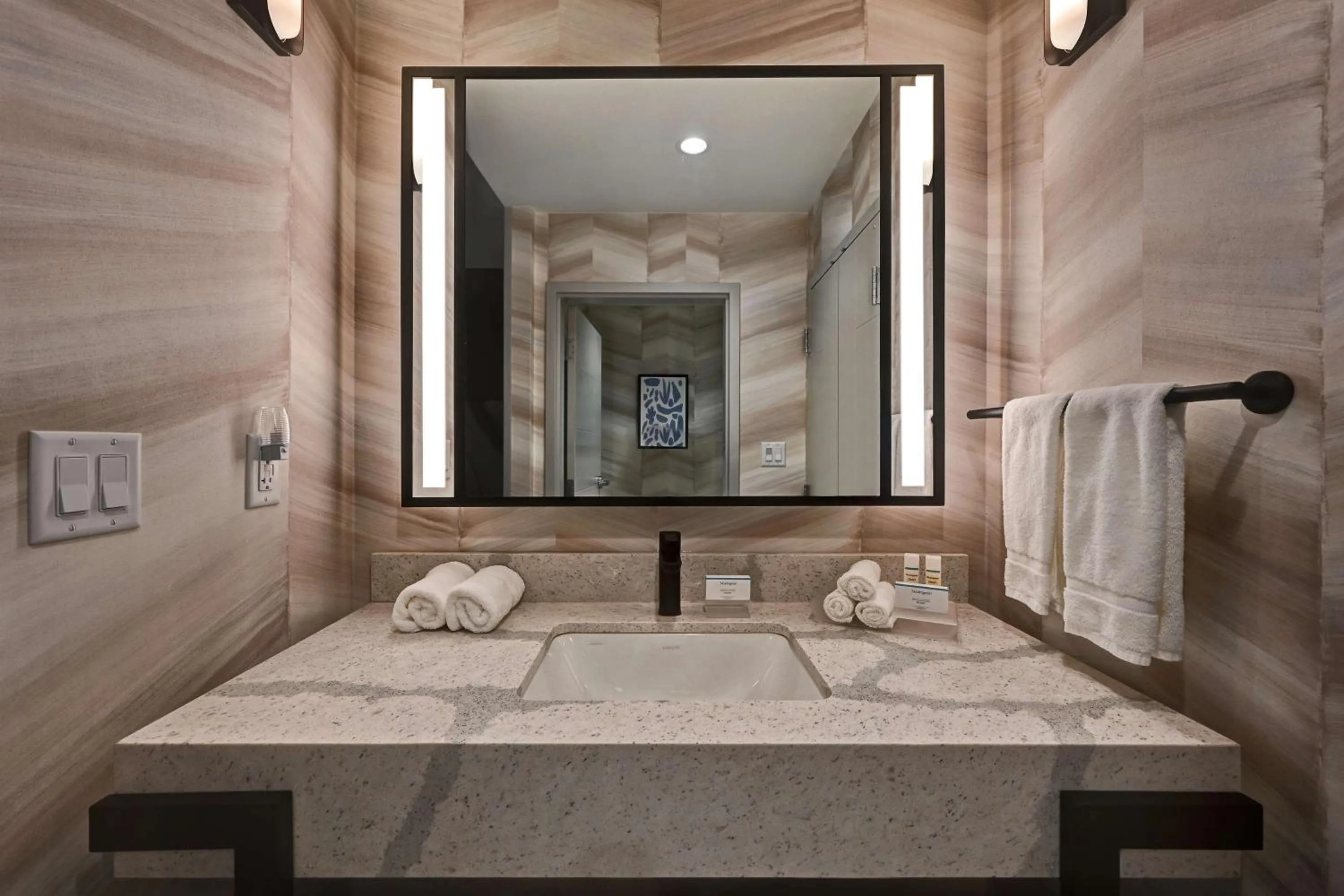 Bathroom, Bed in Homewood Suites by Hilton Dallas The Colony