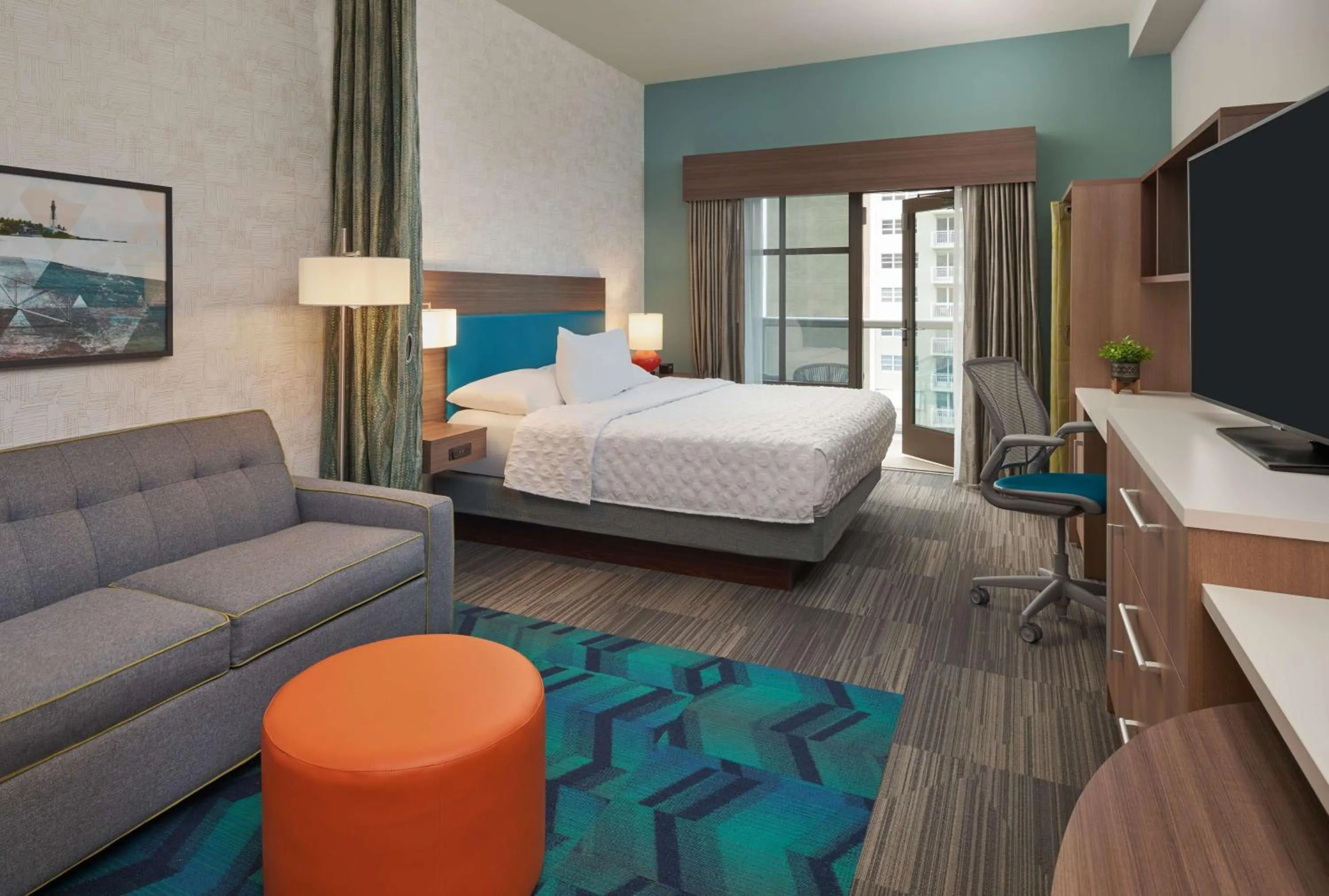 Bedroom, Bed in Home2 Suites By Hilton Pompano Beach Pier, Fl