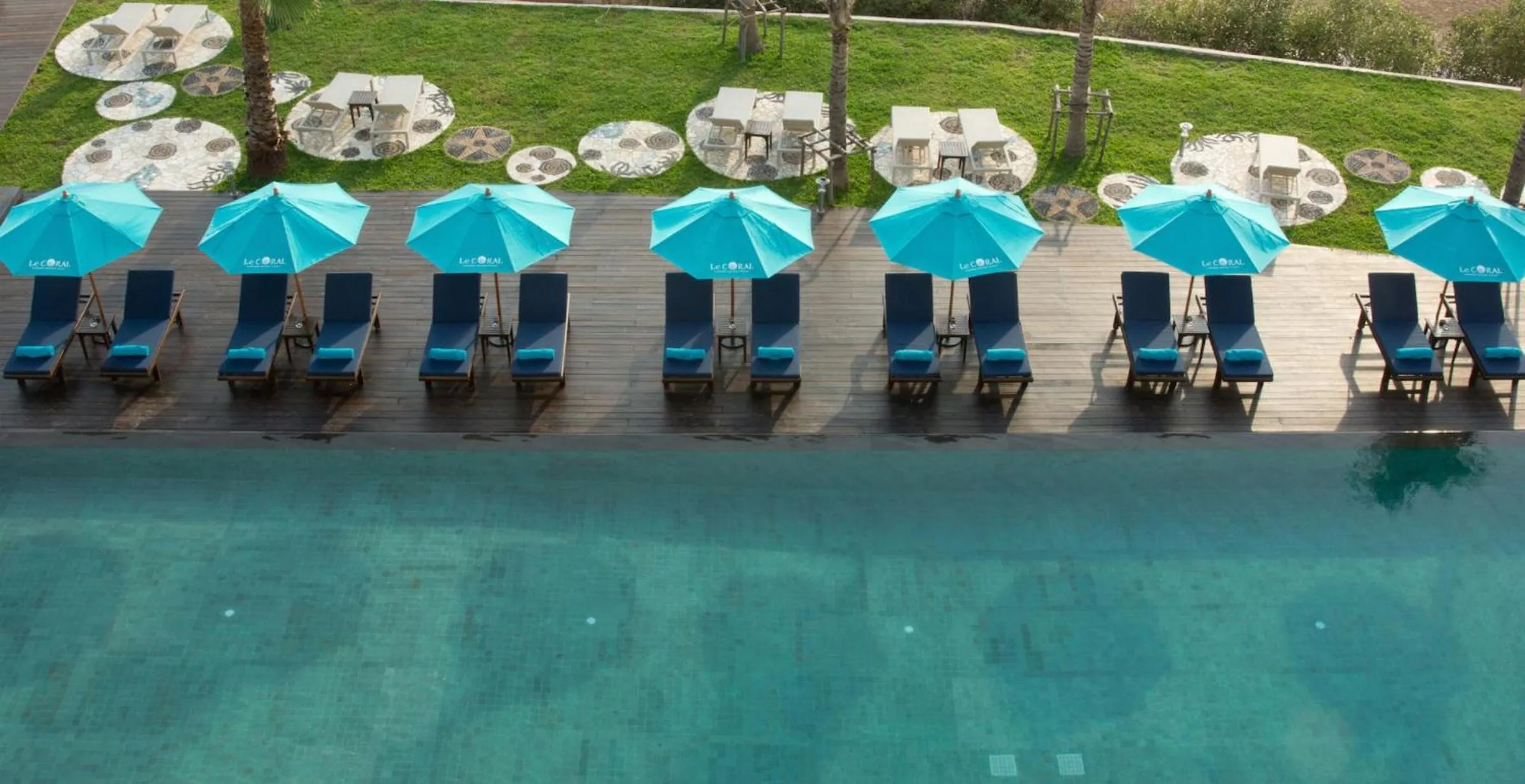 Pool view in Le Coral Resort