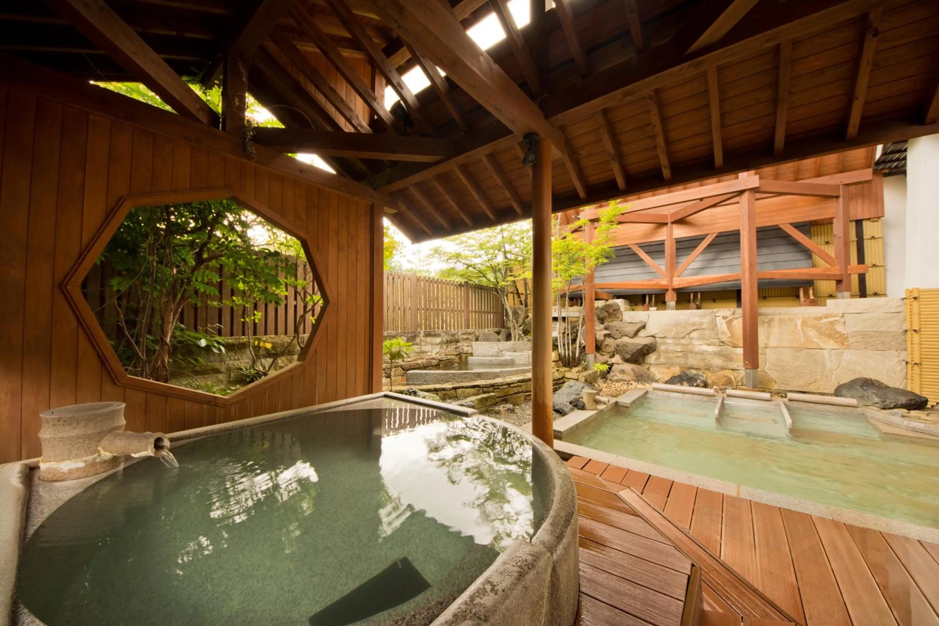 Hot Spring Bath in Kusatsu Onsen Hotel Village