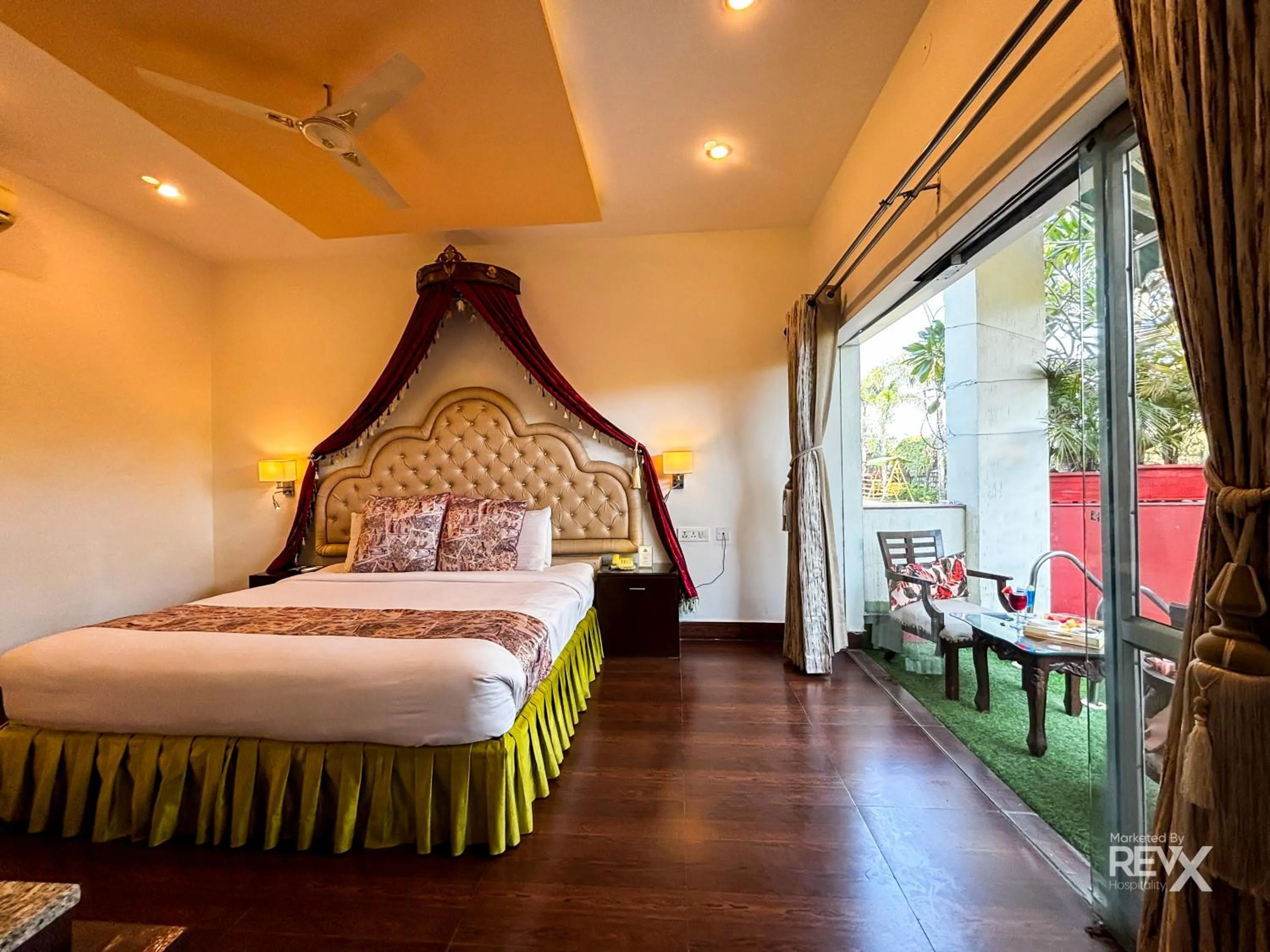 Bed in The Neeraj River Forest Resort Ayurvedic Wellness Center