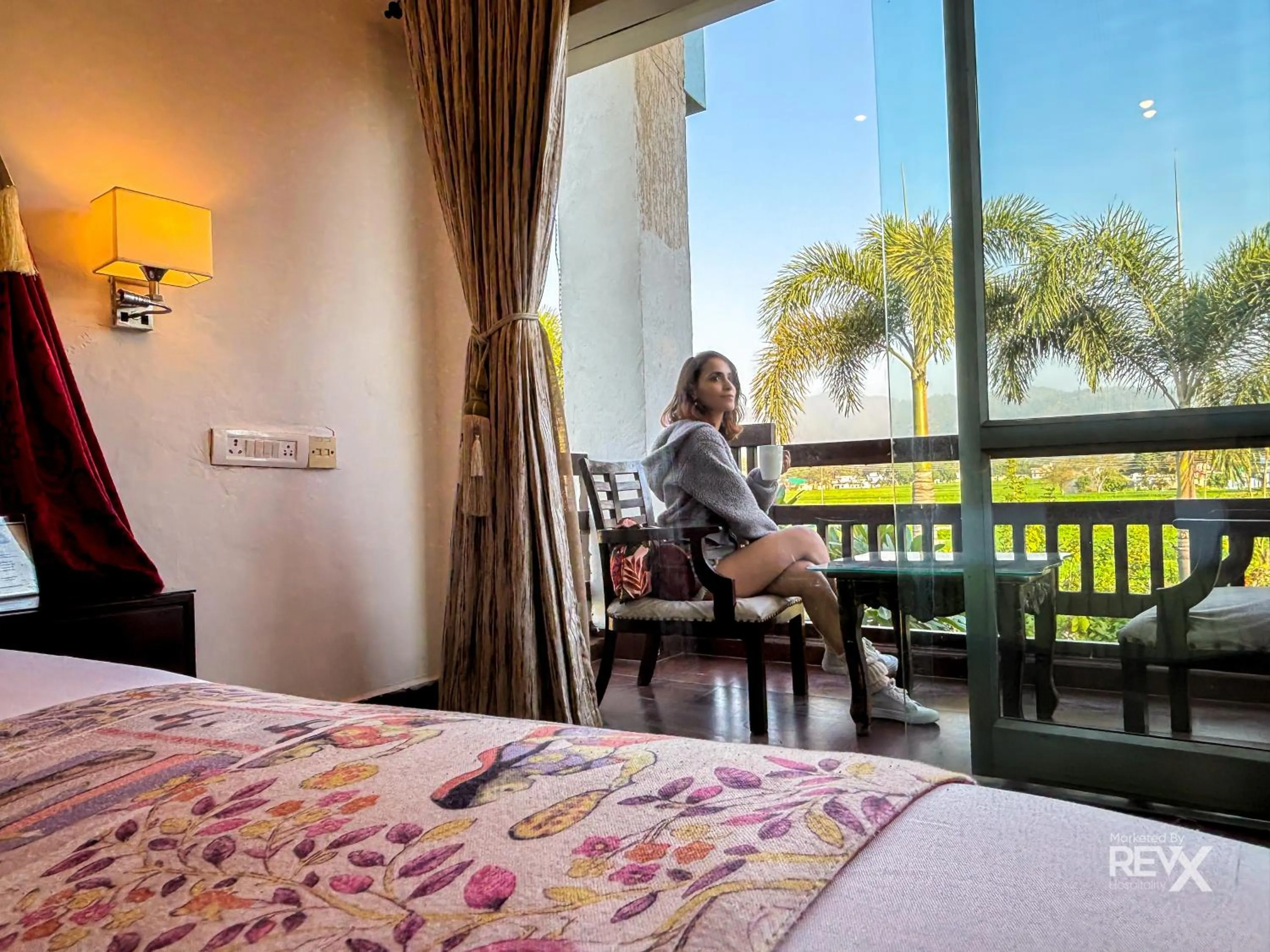 Bed in The Neeraj River Forest Resort Ayurvedic Wellness Center