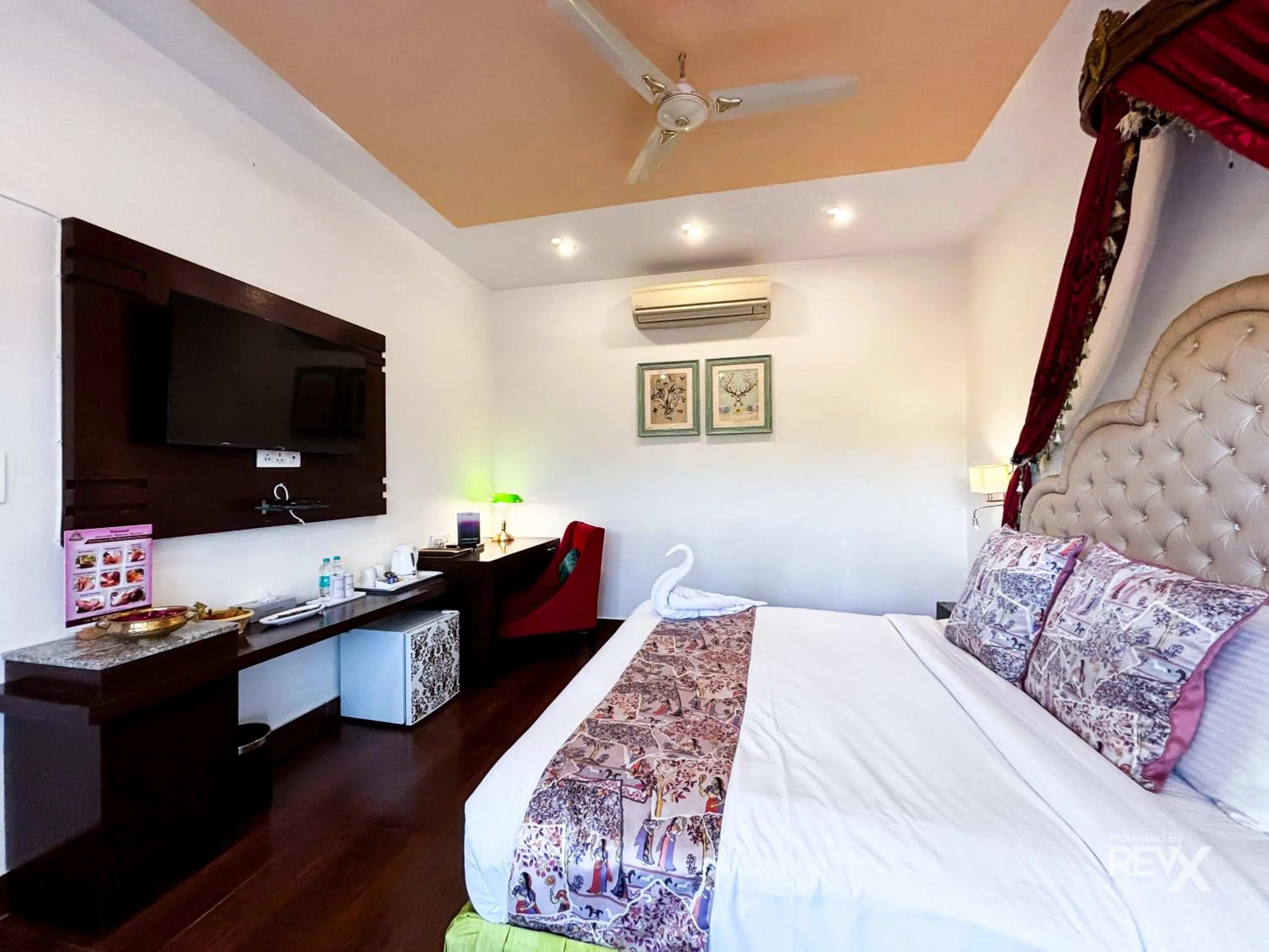 Bed in The Neeraj River Forest Resort Ayurvedic Wellness Center