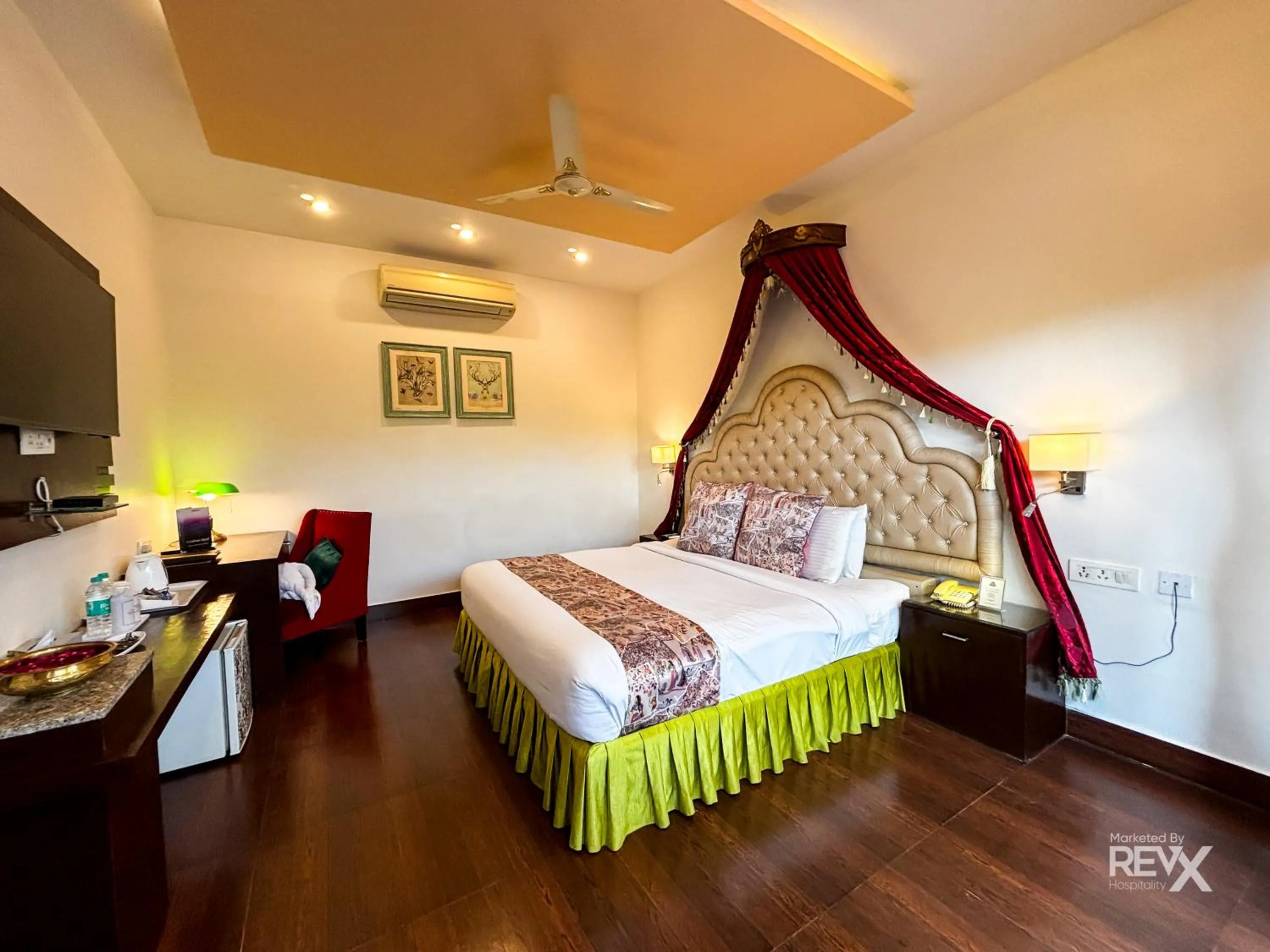 Bed in The Neeraj River Forest Resort Ayurvedic Wellness Center