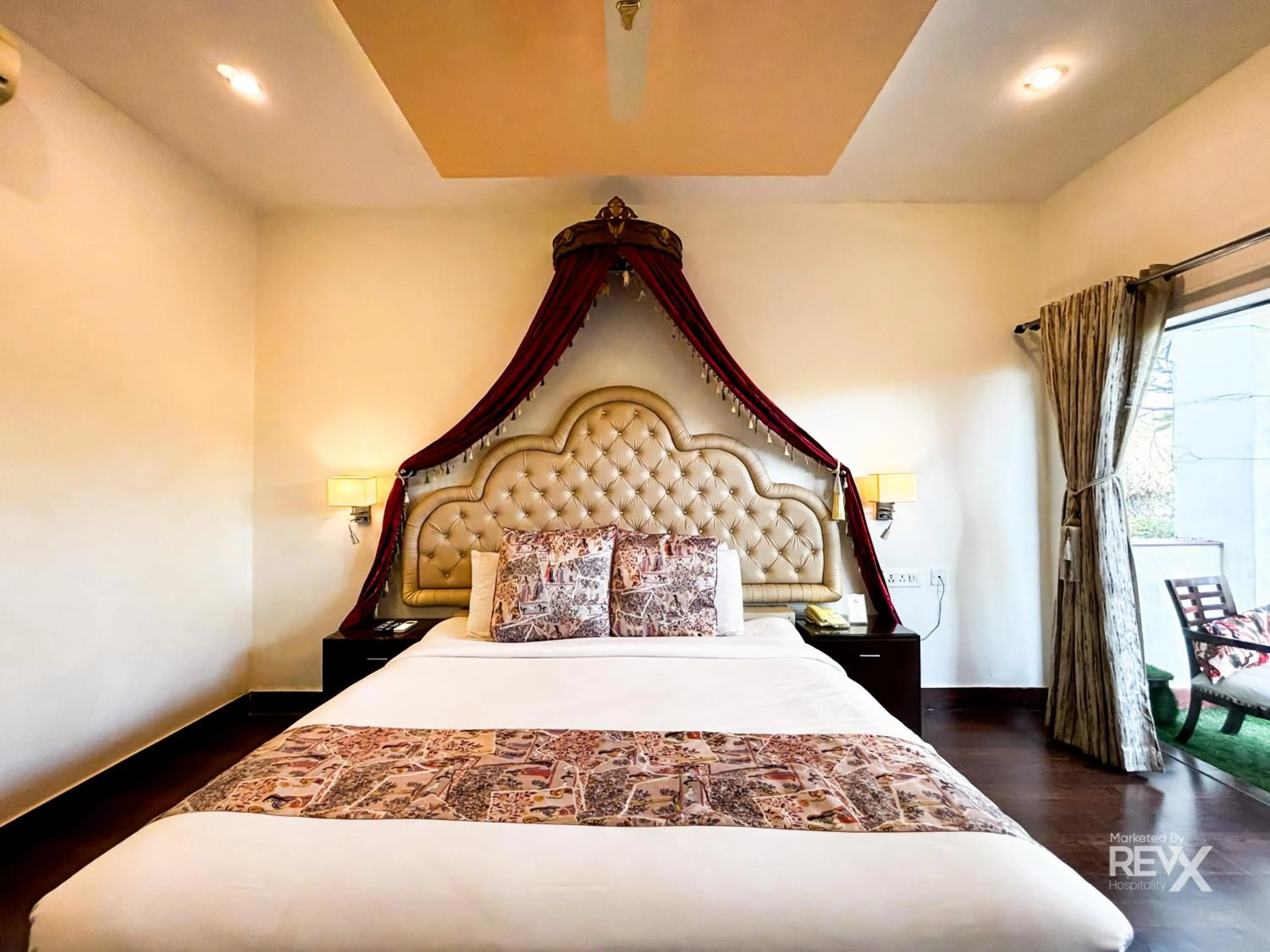 Bed in The Neeraj River Forest Resort Ayurvedic Wellness Center