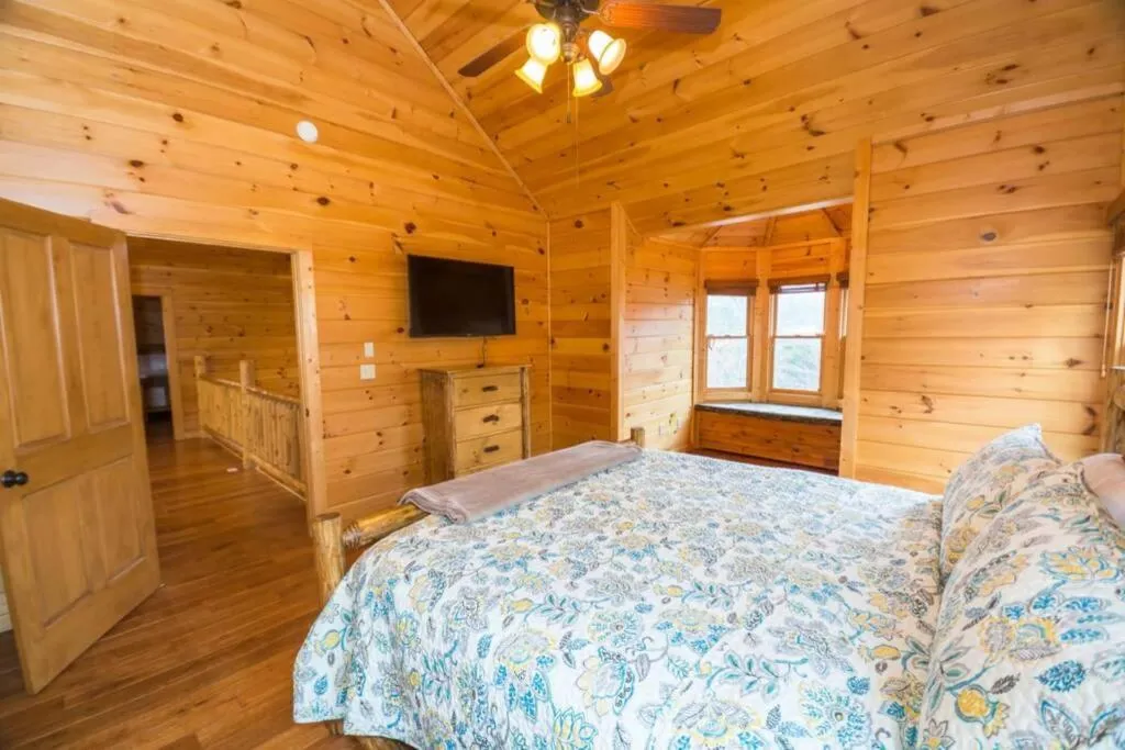 Bed in Secluded Cabin near Downtown Blue Ridge