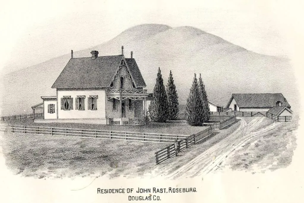 Landmark view in HISTORICAL JOHN RAST HOUSE circa 1875