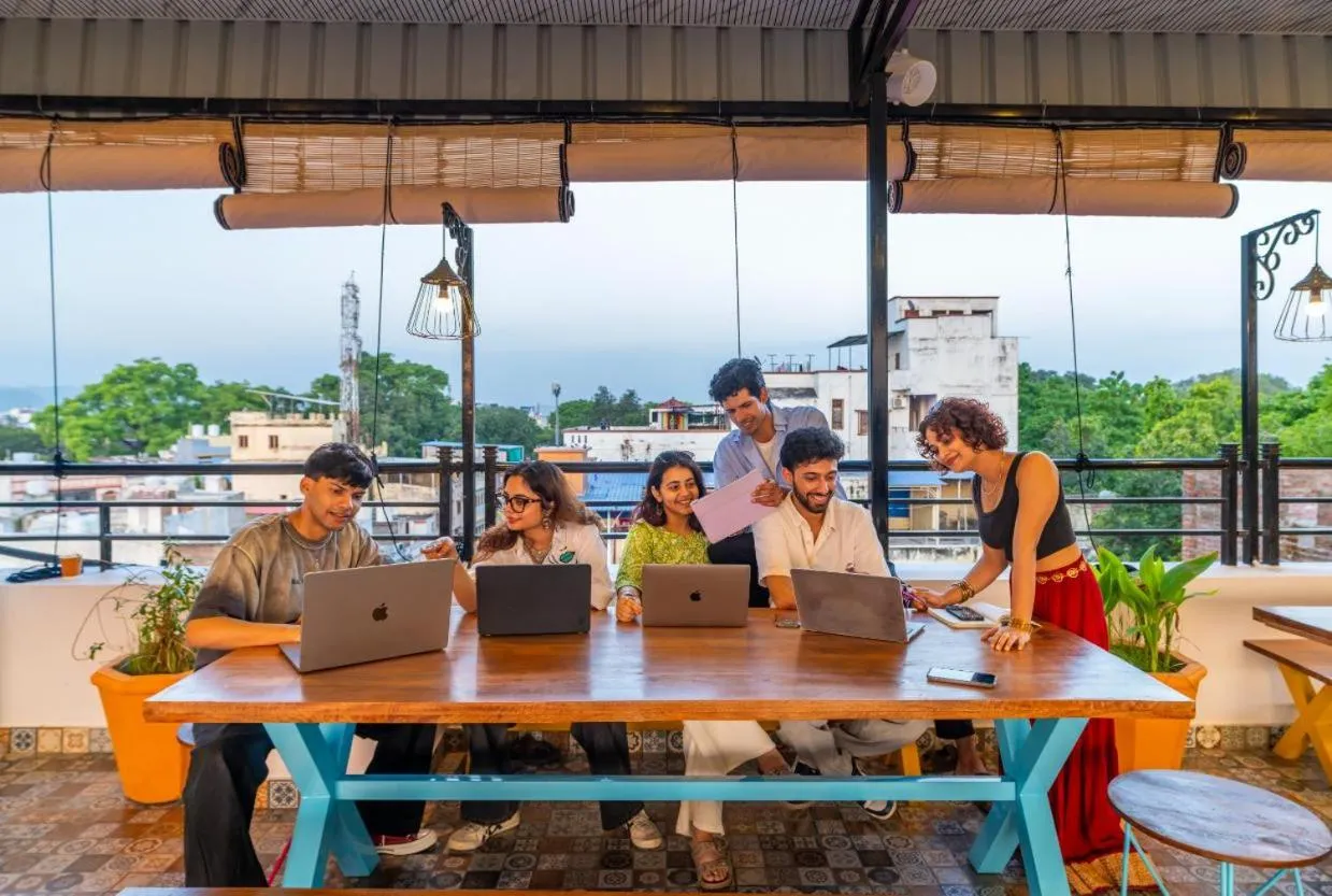 Seating area in goSTOPS Mussoorie, Library Road