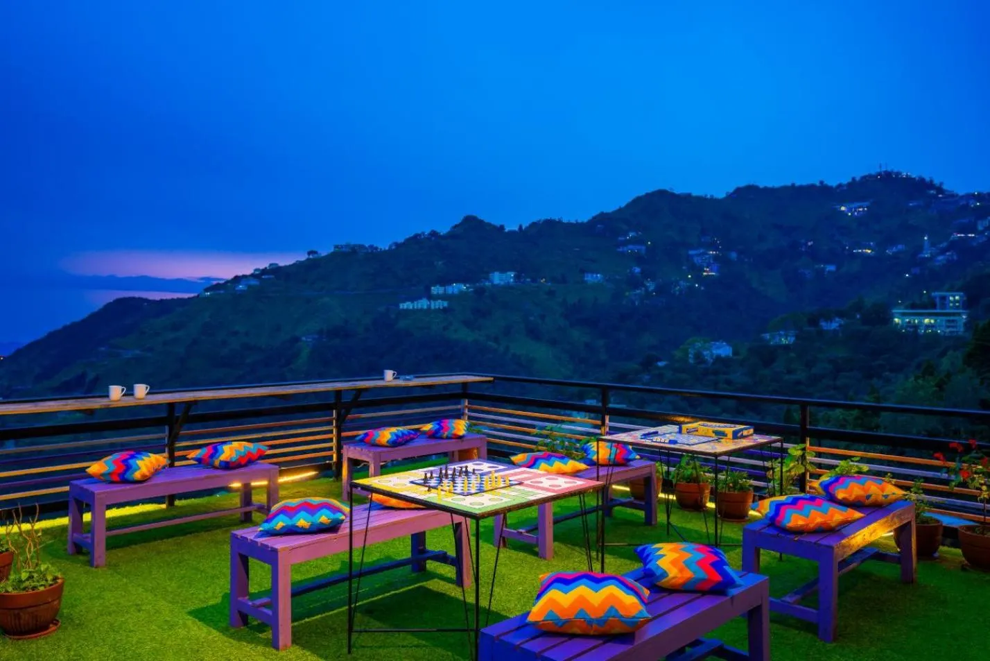Seating area in goSTOPS Mussoorie, Library Road