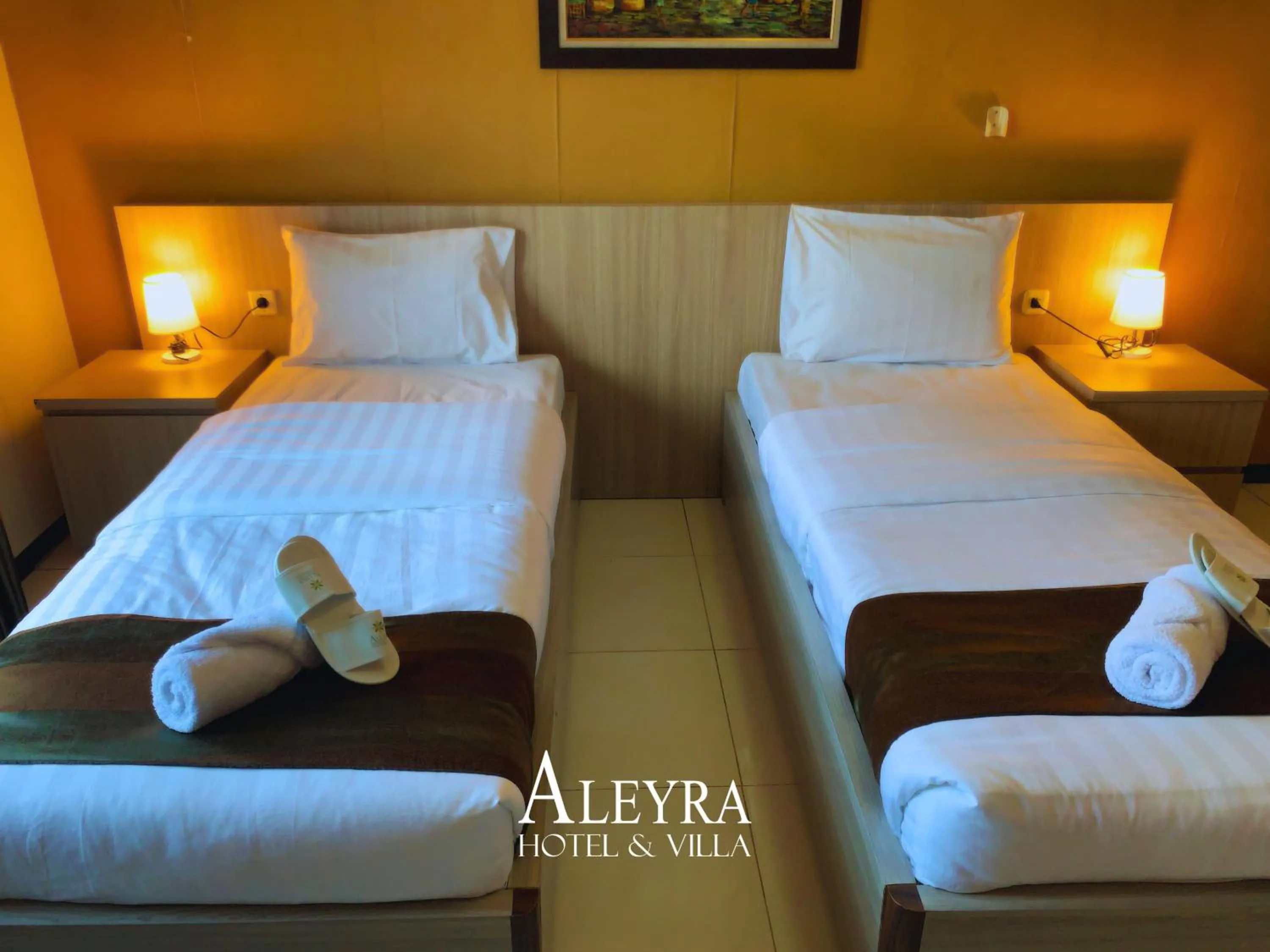 Bed in Aleyra Hotel and Villa's Garut