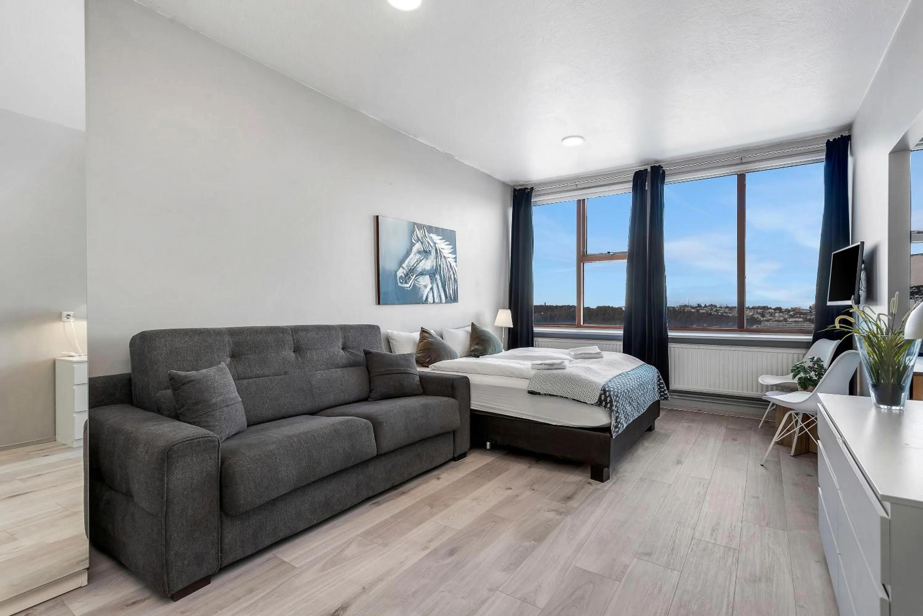 Bed in Iceland Comfort Apartments by Heimaleiga