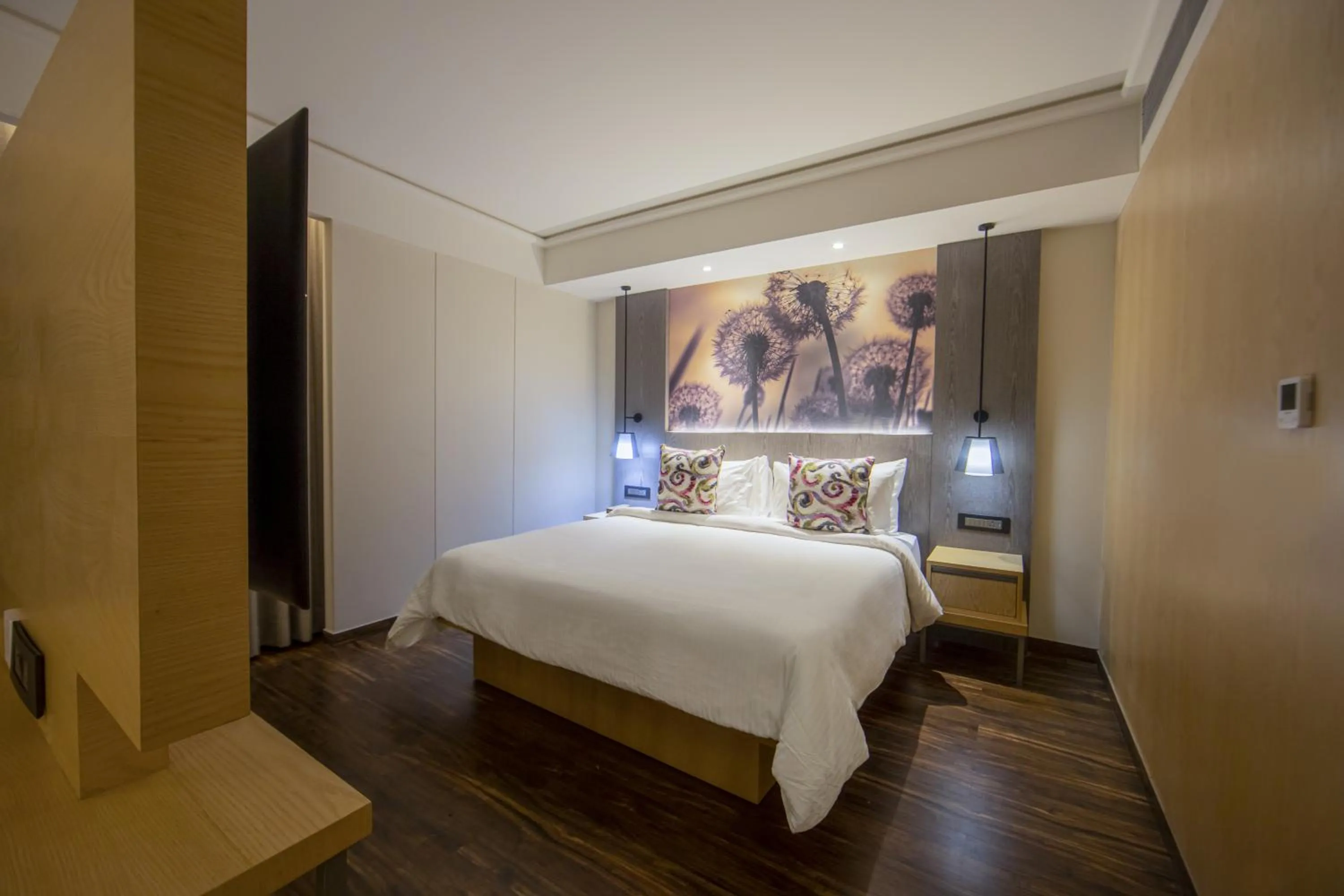 Bed in The Gaurs Sarovar Premiere