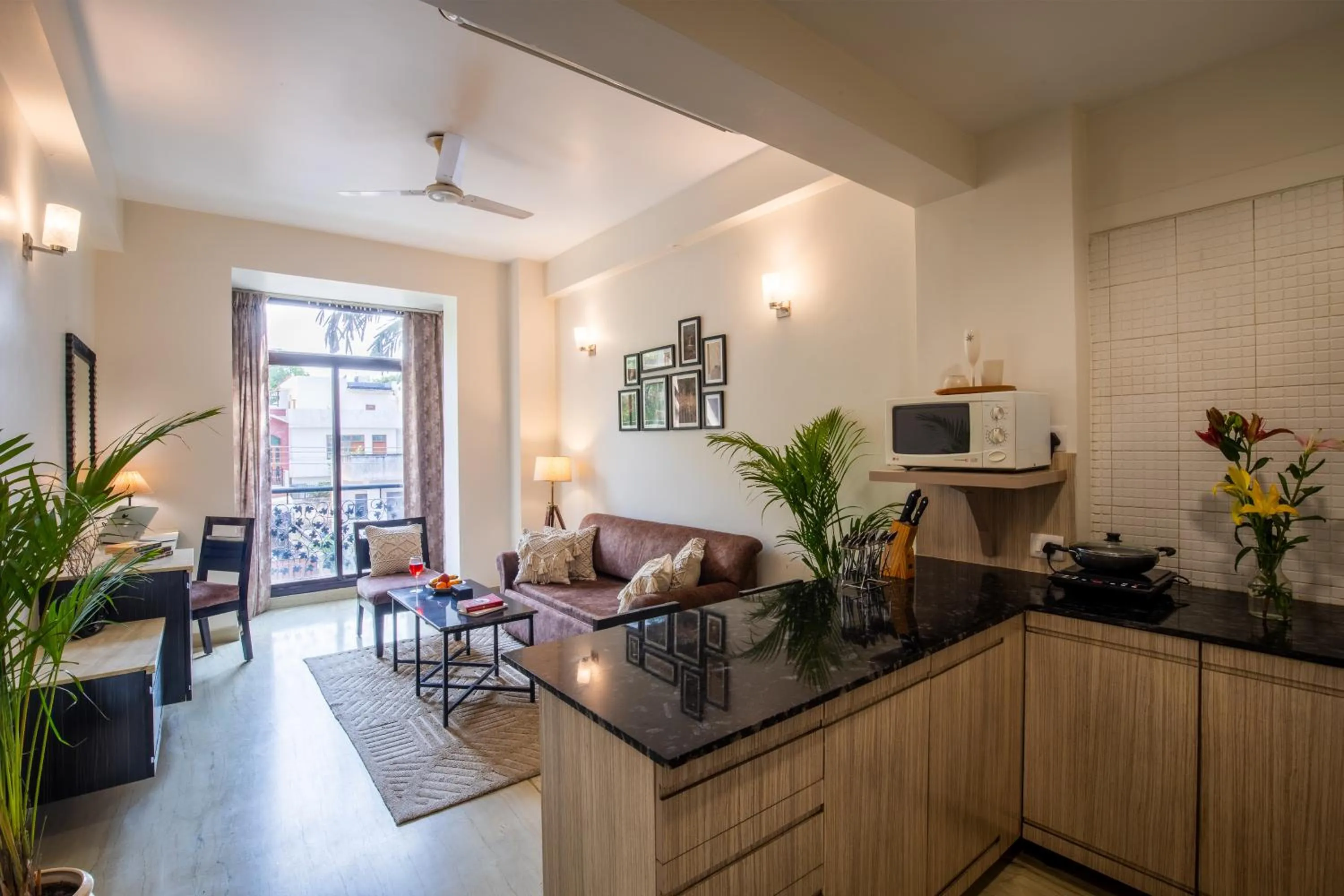 Living room in BedChambers Serviced Apartments, Sector 40