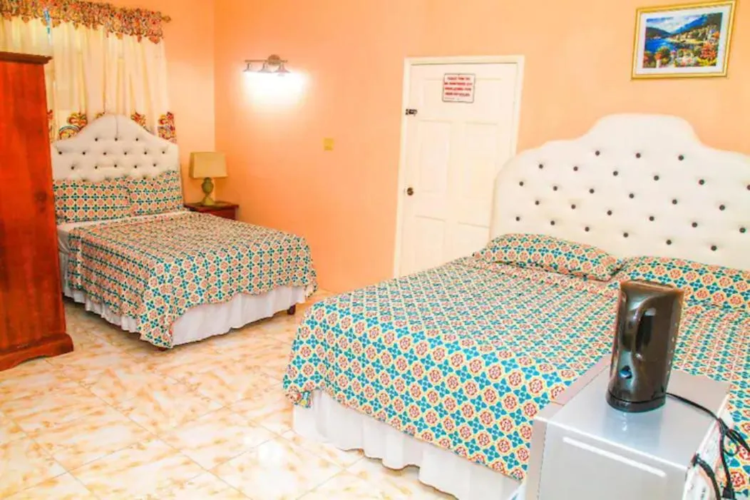 Bed in Dela de-Rose Guest House Negril Jamaica