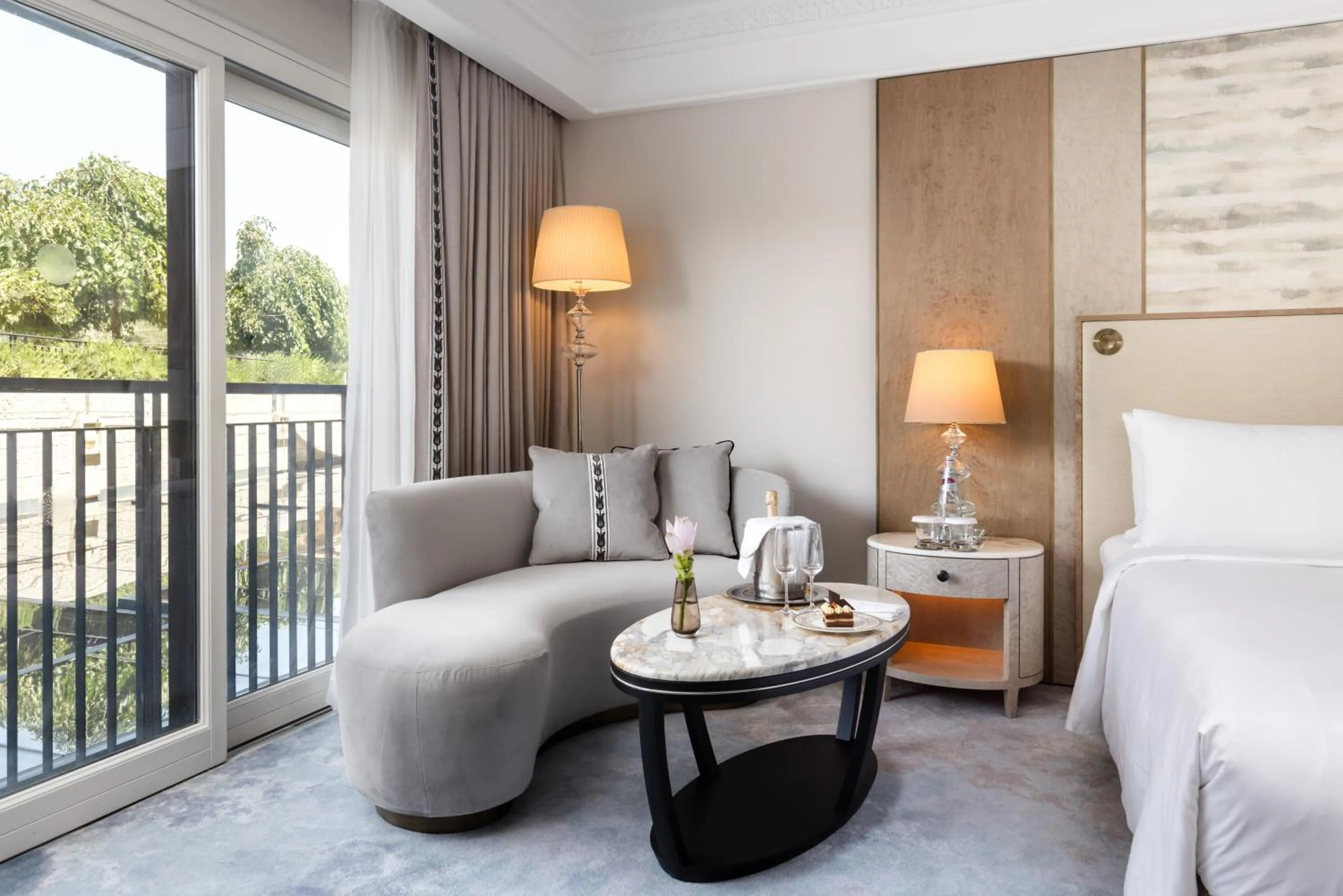 Seating area, Bed in Waldorf Astoria Jerusalem