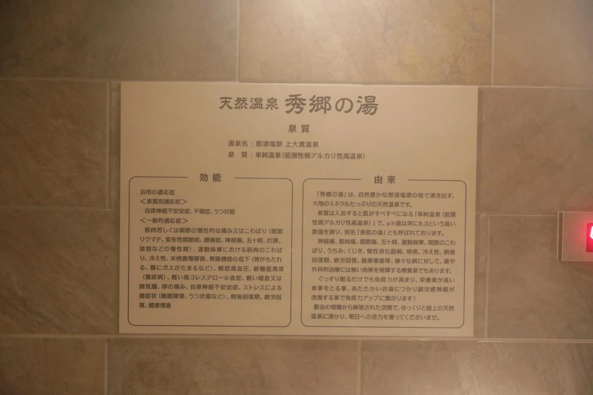 Hot Spring Bath in Super Hotel Sano Fujioka