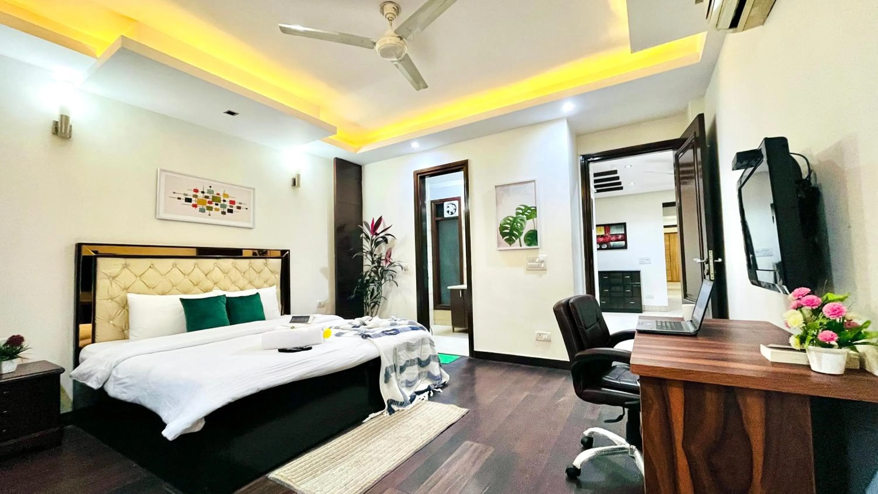 Bedroom, Bed in BluO Park Facing 3BHK- Lift, Balcony, Parking