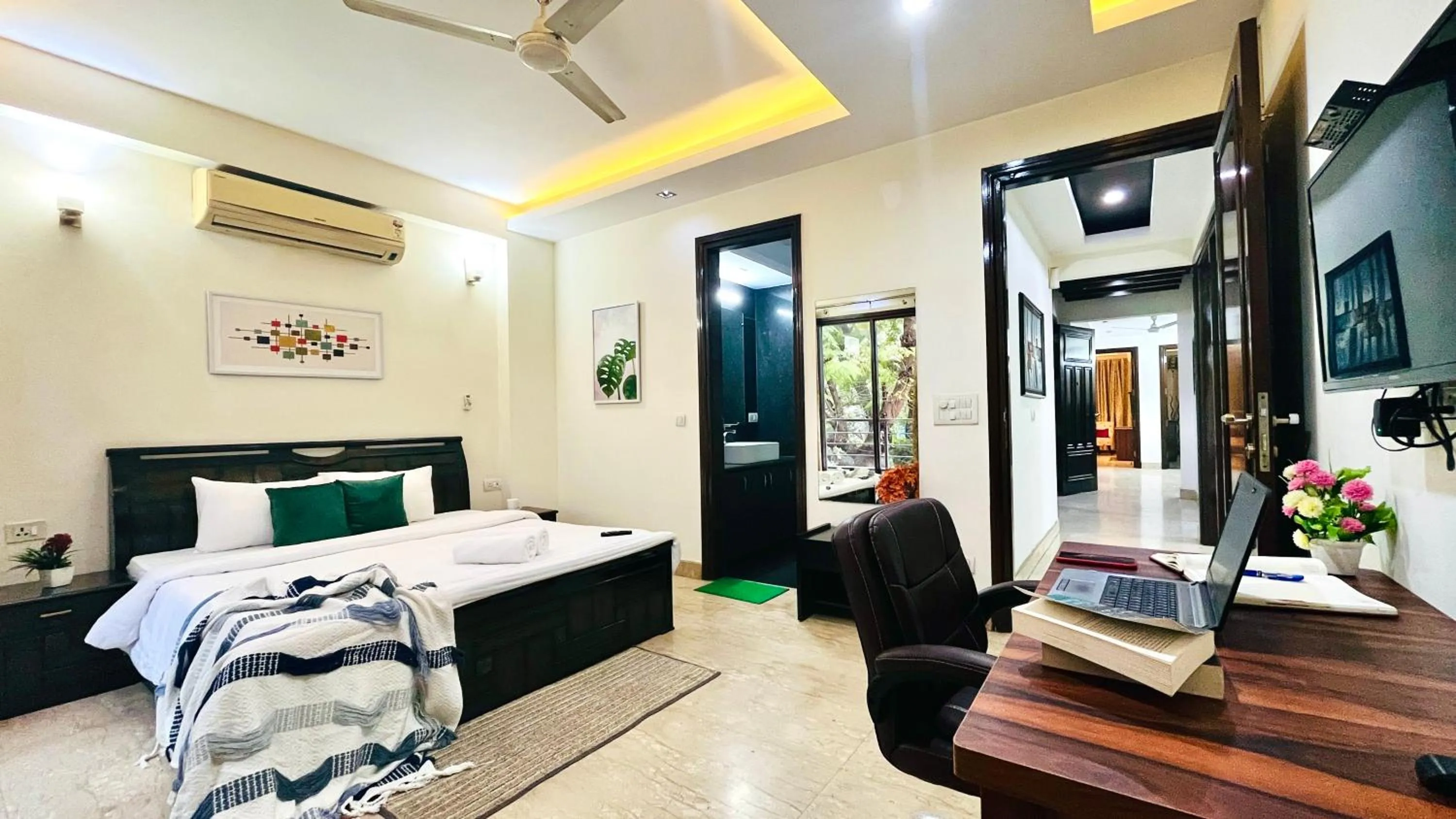 Bedroom, Bed in BluO Park Facing 3BHK- Lift, Balcony, Parking