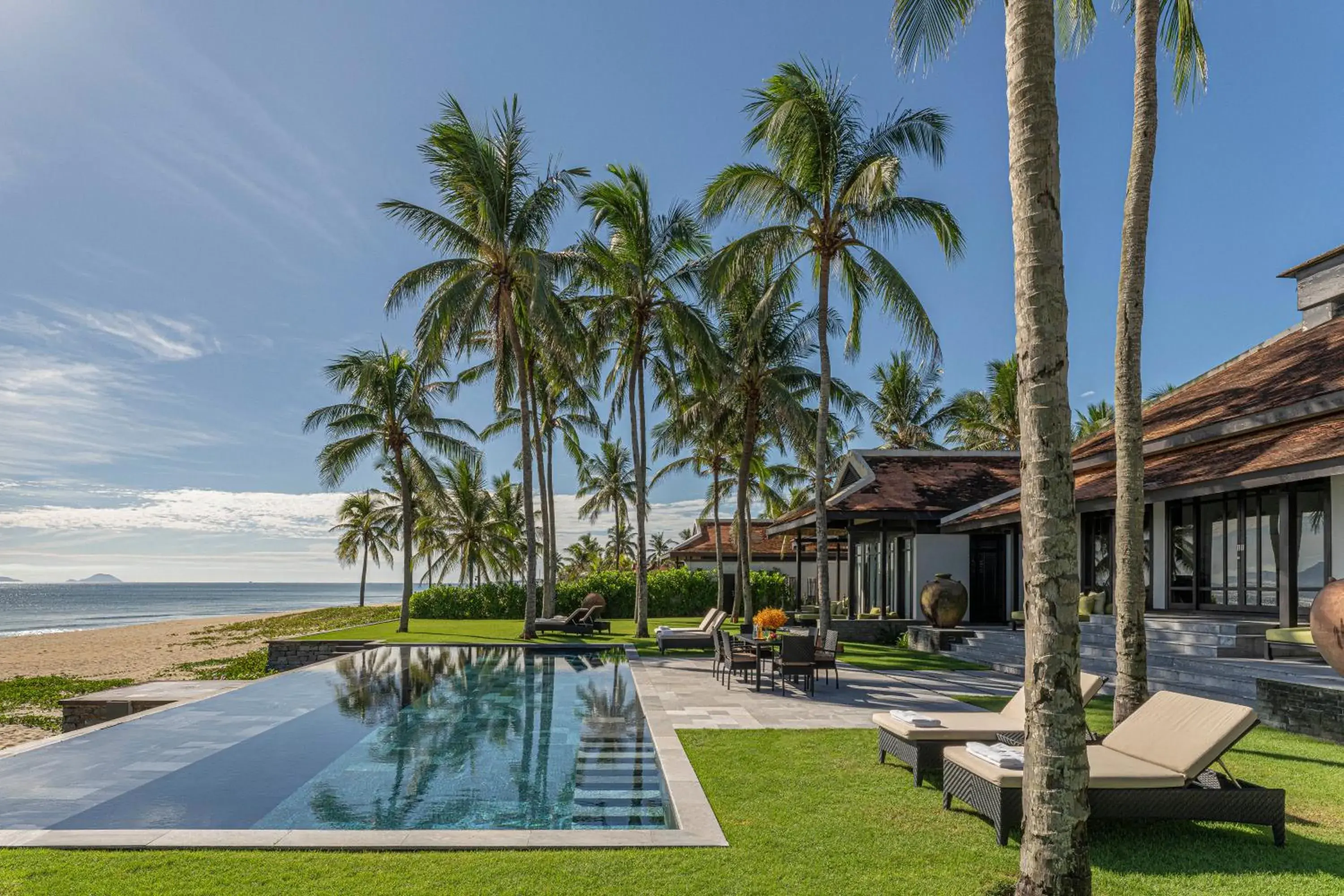 Three Bedroom Beachfront Pool Villa - Room Rate inclusive of breakfast for 2 adults per bedroom in Four Seasons The Nam Hai, Hoi An, Vietnam Three Bedroom Beachfront Pool Villa - Room Rate inclusive of breakfast for 2 adults per bedroom in Four Seasons The Nam Hai, Hoi An, Vietnam