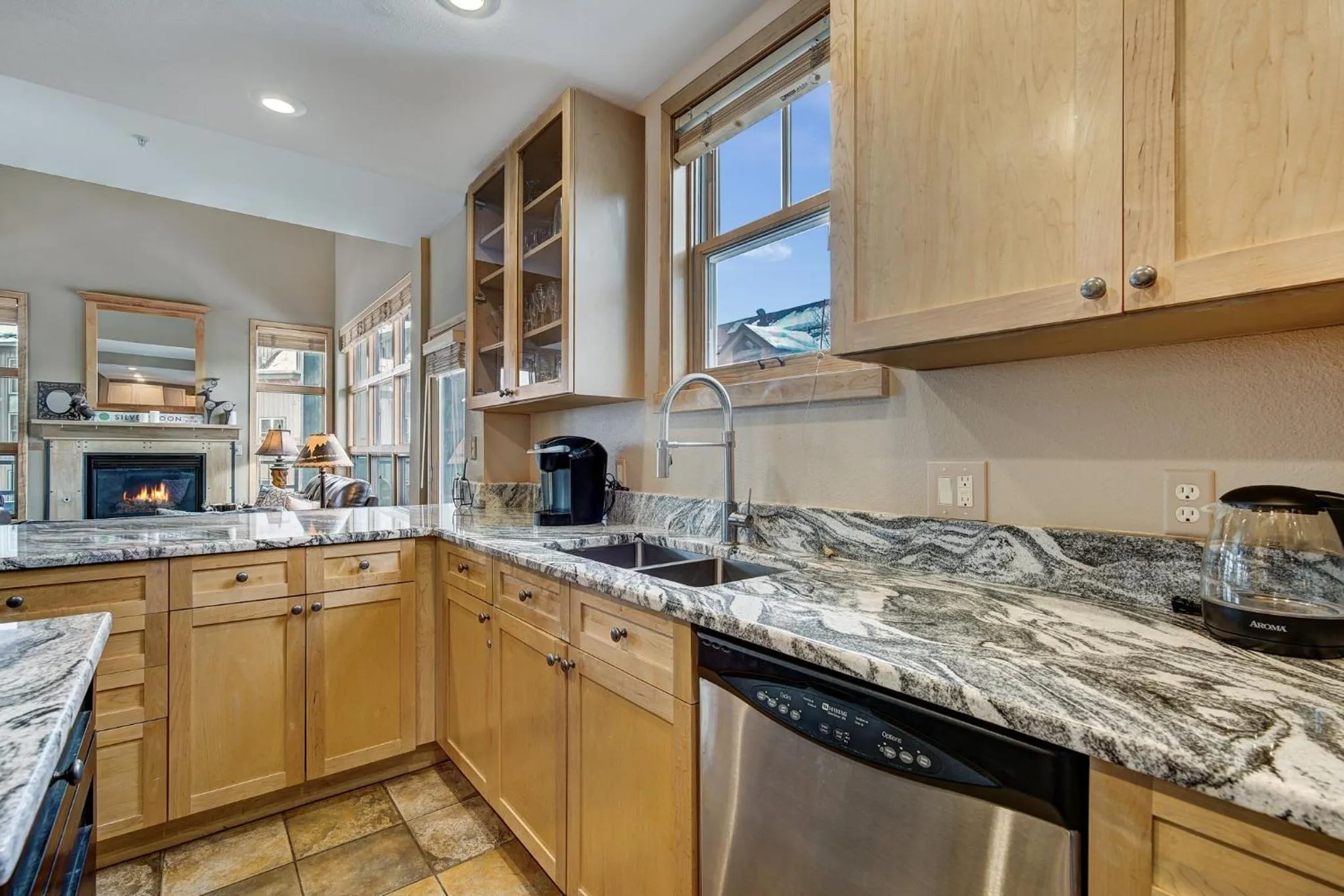 Communal kitchen in River Run Village by Vail Resorts