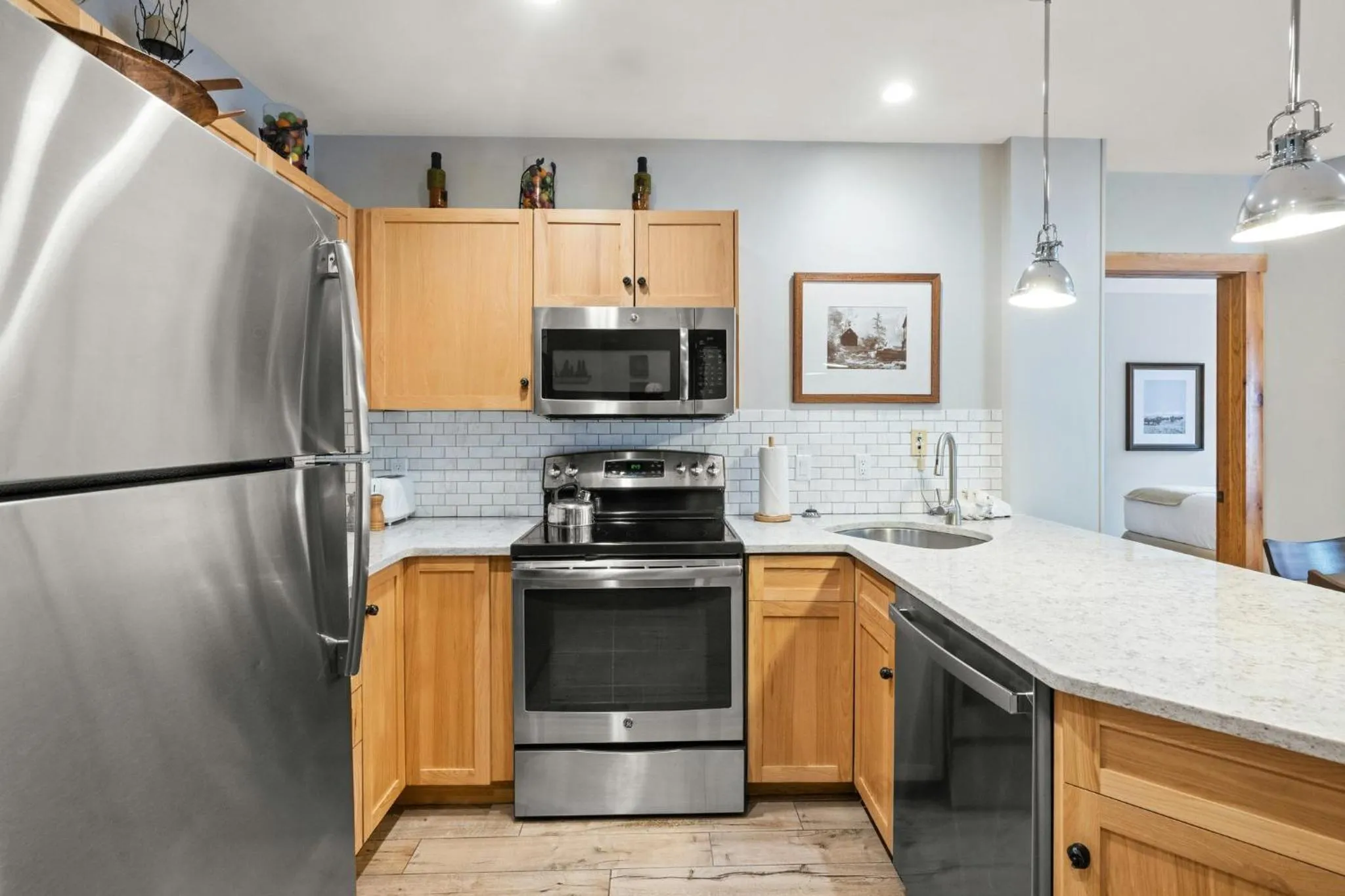 Communal kitchen in River Run Village by Vail Resorts