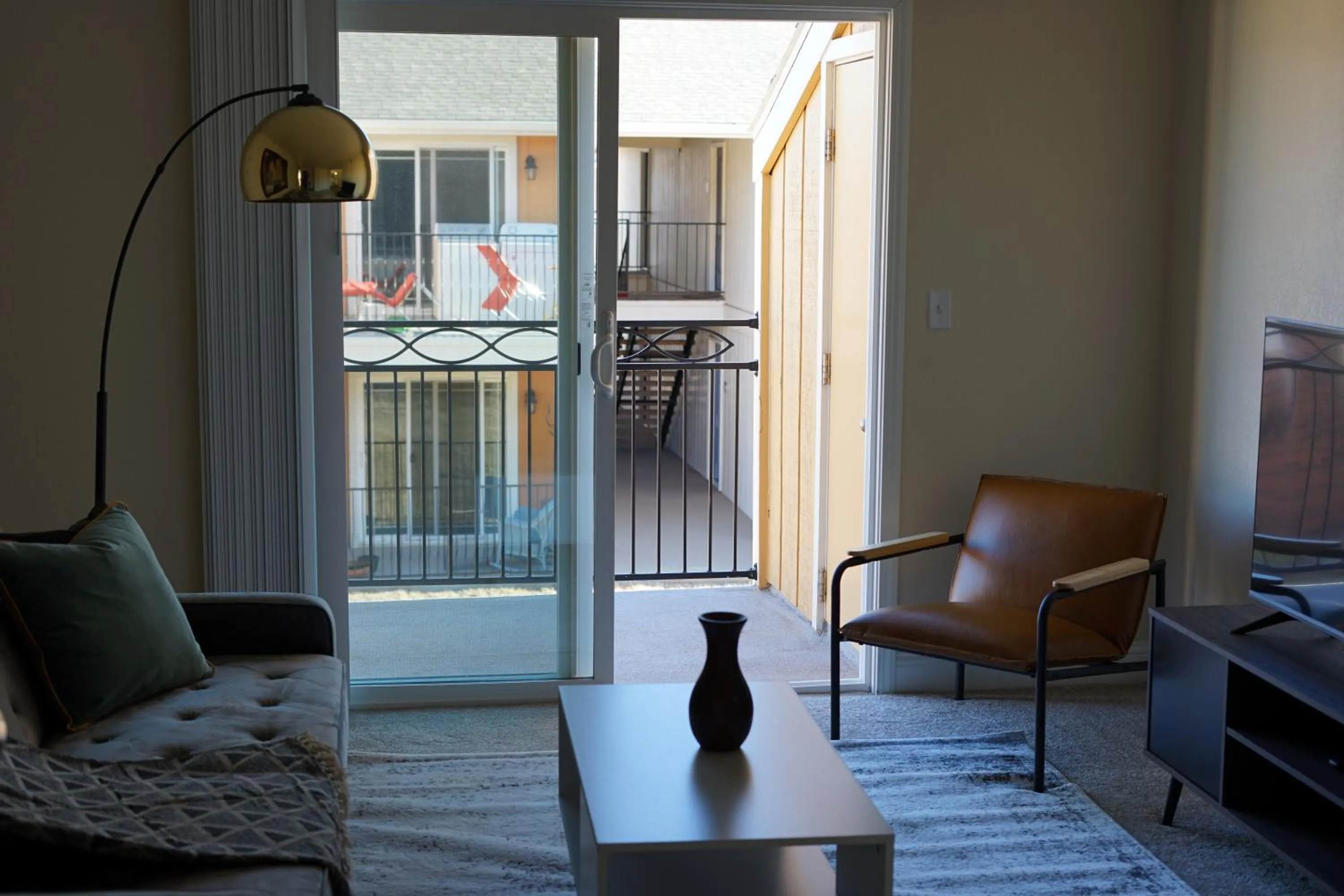 Living room in Sleepover 1BD 1BA Oklahoma City Apartments