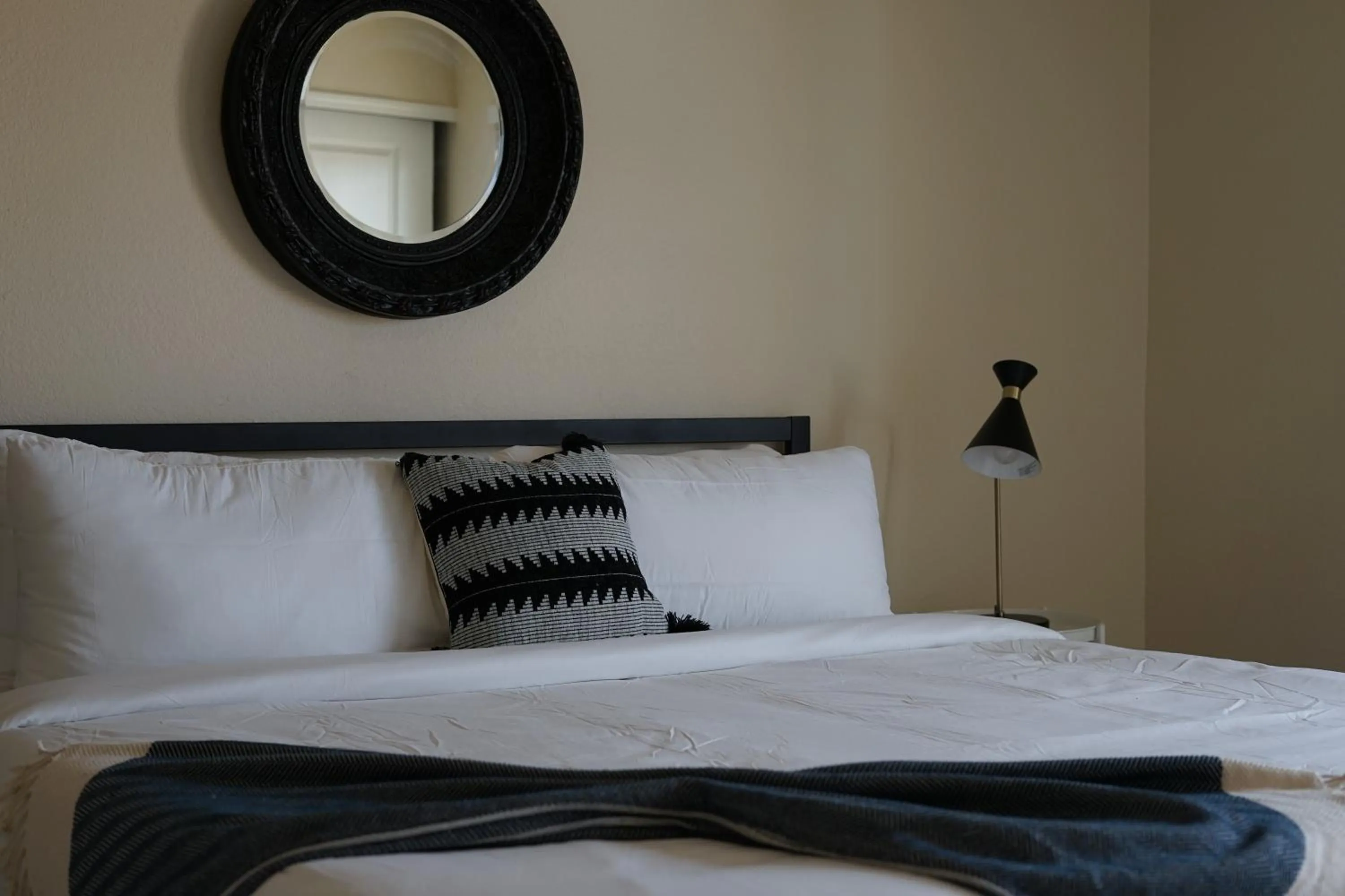 Bedroom, Bed in Sleepover 1BD 1BA Oklahoma City Apartments